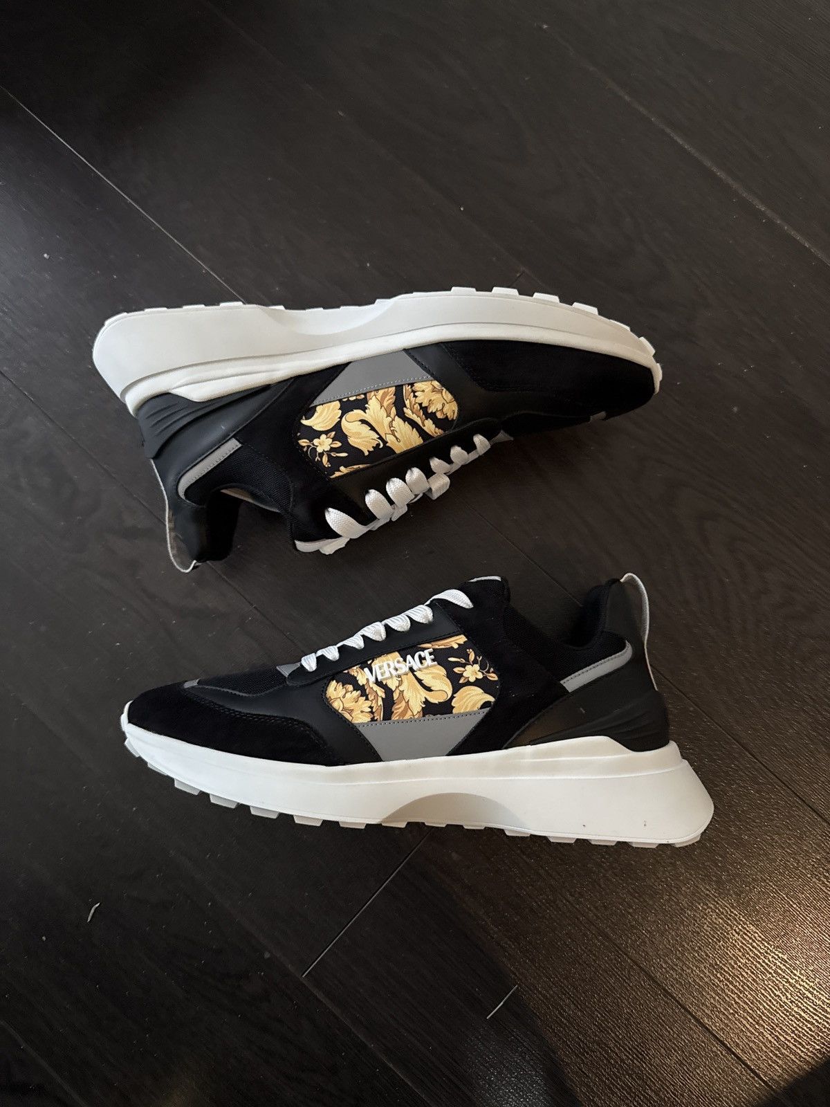 Versace Brand New Black/Gold Versace Sneakers Size 43 Size US 10.5 / EU 43-44 - 2 Thumbnail
