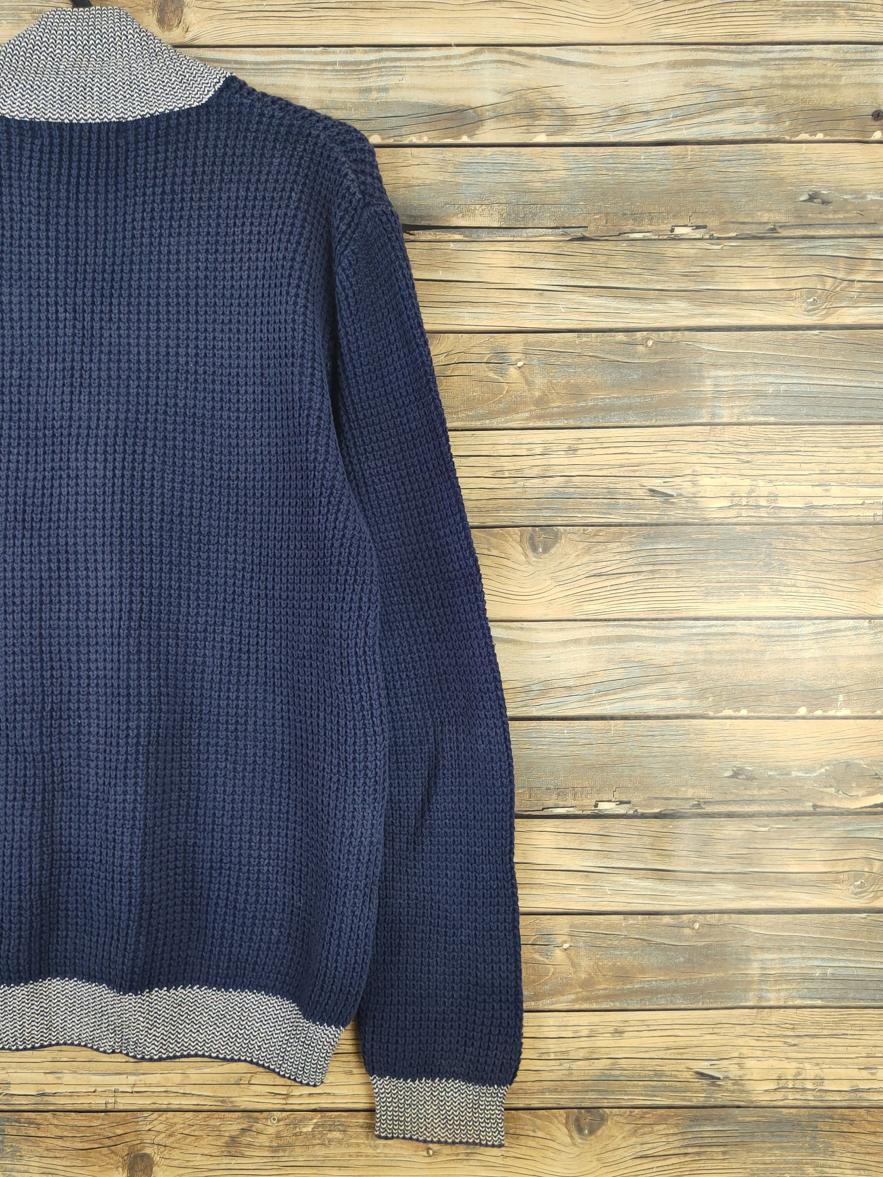 Homespun Knitwear Fairwhale Navy Knitwear Cardigan #W1097 Size US L / EU 52-54 / 3 - 9 Thumbnail