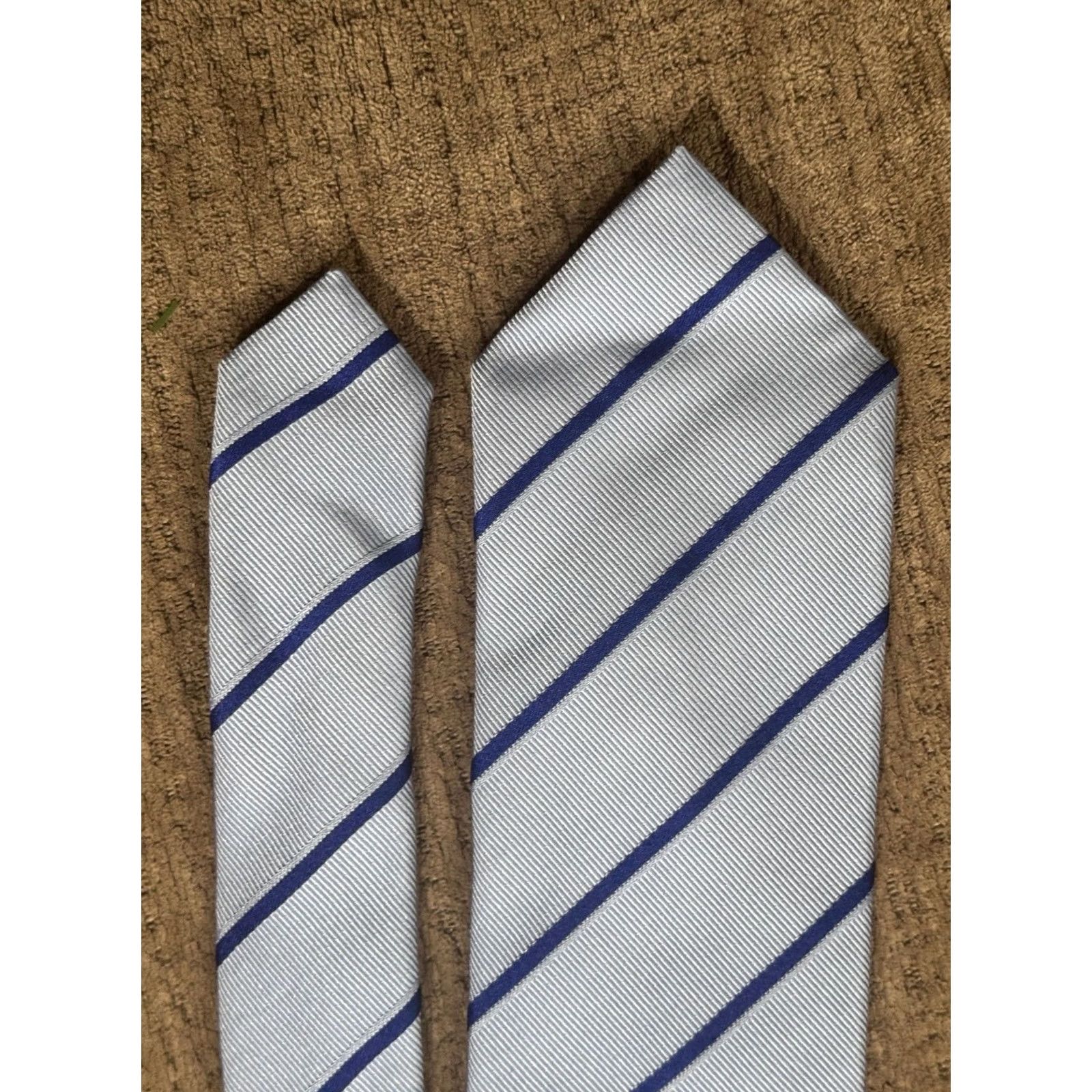J.McLaughlin J. McLaughlin Blue Stripe Neck Tie Size ONE SIZE - 3 Thumbnail