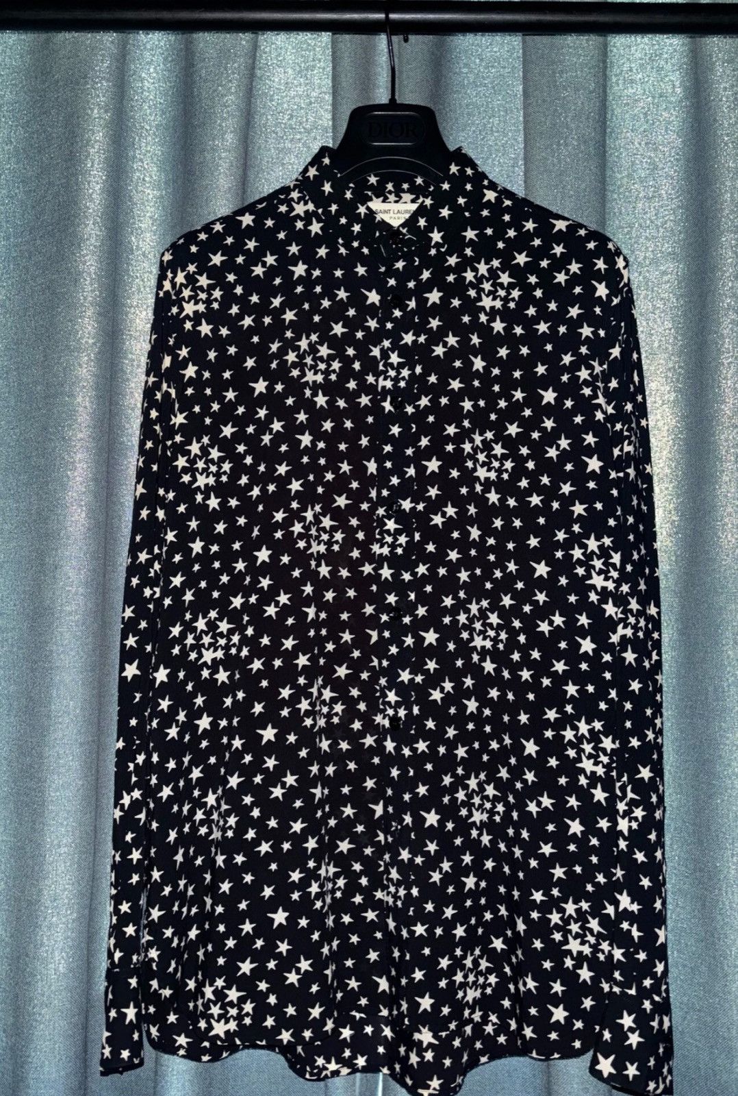 Saint Laurent Paris Saint Laurent SLP 2016FW Black & White Star Shirt Size US L / EU 52-54 / 3 - 1 Thumbnail