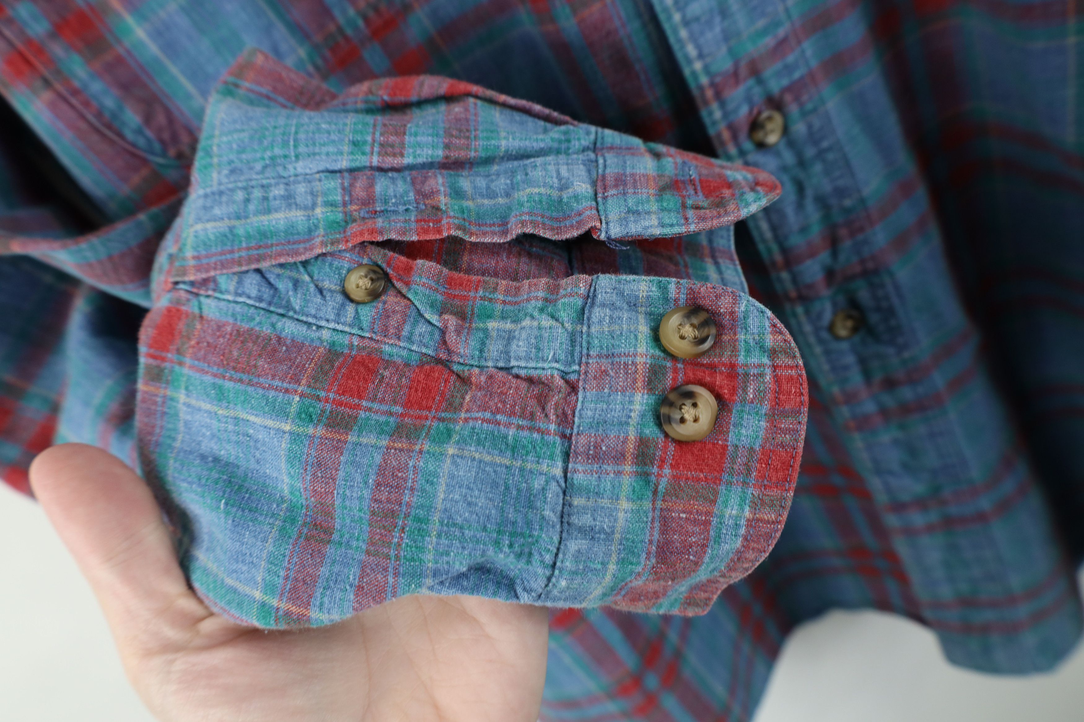 Vintage Vintage 90s Streetwear Chambray Button Down Shirt Plaid Size US XL / EU 56 / 4 - 7 Thumbnail
