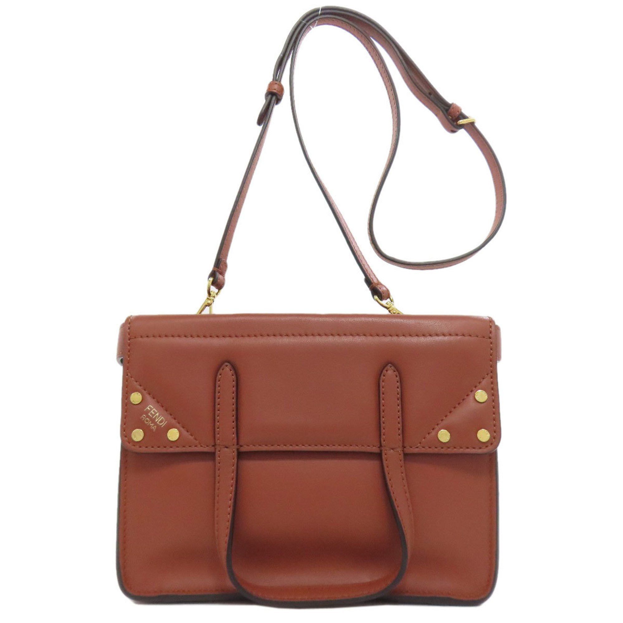 Fendi Flip Small Shoulder Bag In Calfskin For Women in Brown