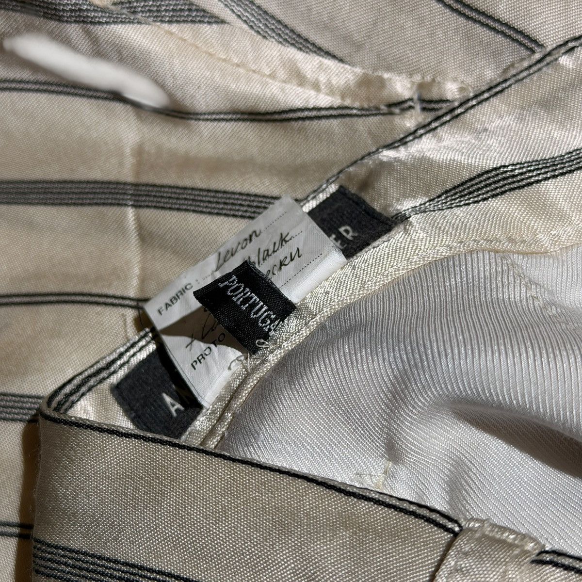 Ann Demeulemeester Striped silk/linen ecru trouser Size US 32 / EU 48 - 5 Thumbnail