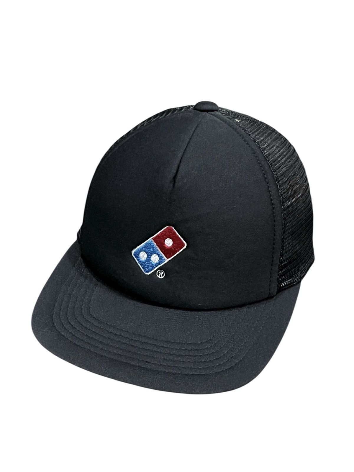 Garment Reproduction of Workers Domino’s Pizza Japan Trucker Hat 2012 Logo – Black Mesh Cap Size ONE SIZE - 1 Thumbnail