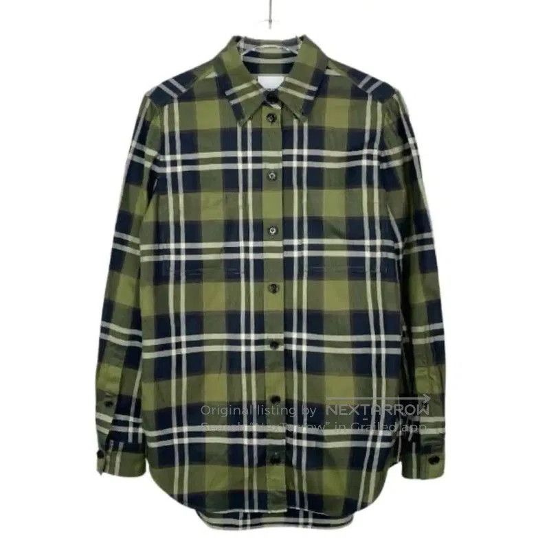 Burberry Burberry Green Long Sleeve Crop Shirt. Size XS / US 0-2 / IT 36-38 - 1 Thumbnail