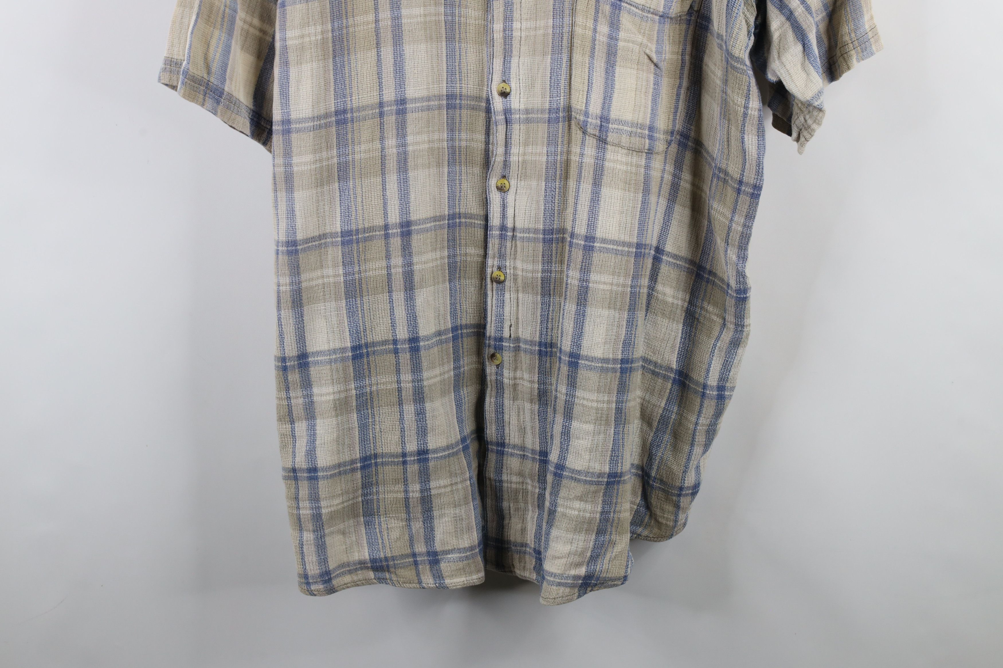 Vintage Vintage 90s Streetwear Cotton Knit Band Collar Button Shirt Size US XXL / EU 58 / 5 - 3 Thumbnail