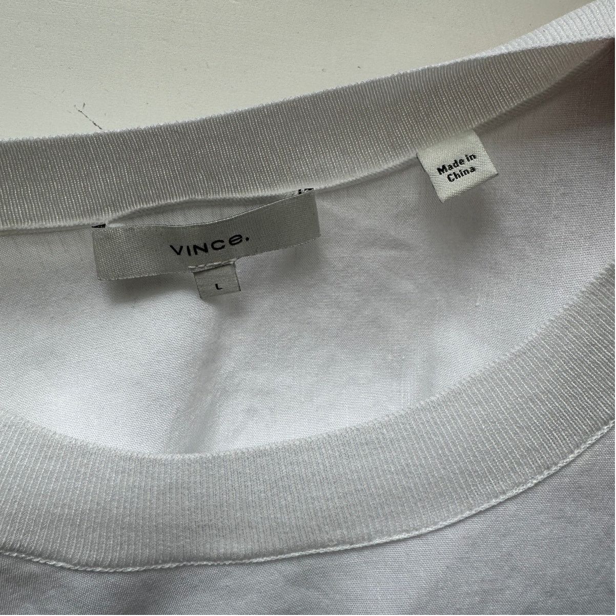 Vince Vince White Linen Round Neck Cap Sleeve Side Slit Tee Top L Size L / US 10 / IT 46 - 12 Thumbnail