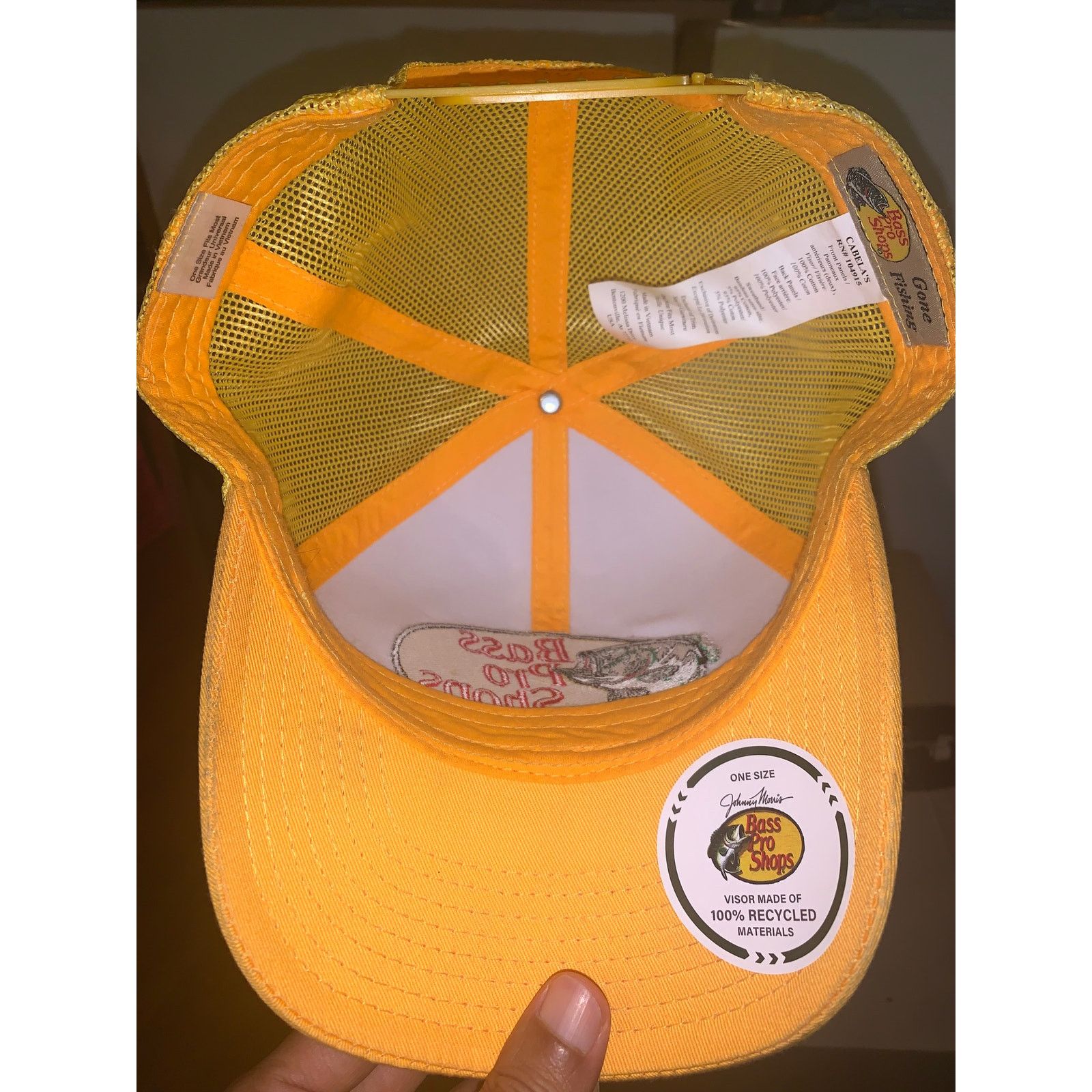 Bass Pro Shops Bass Pro Shops Yellow Trucker Hat Fishing Cap Embroidered Size ONE SIZE - 6 Thumbnail