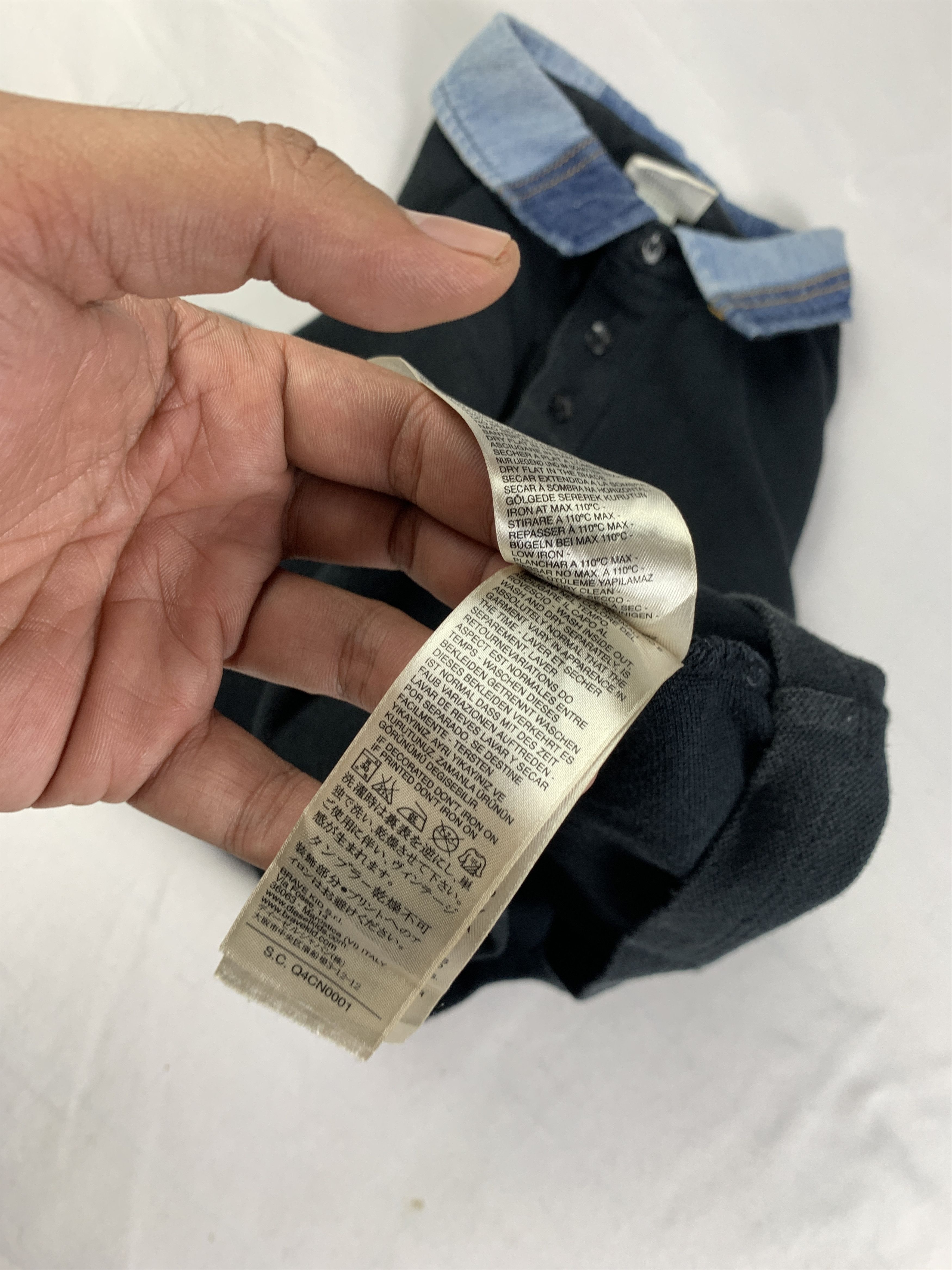 Diesel Diesel Black Embroidered Baby Polo (M) Size S / US 4 / IT 40 - 10 Thumbnail