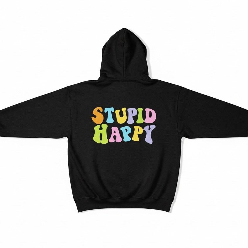 Hanover Hangover Hoodies Men's L Stupid Happy Colorful Print Black Size US L / EU 52-54 / 3 - 1 Thumbnail