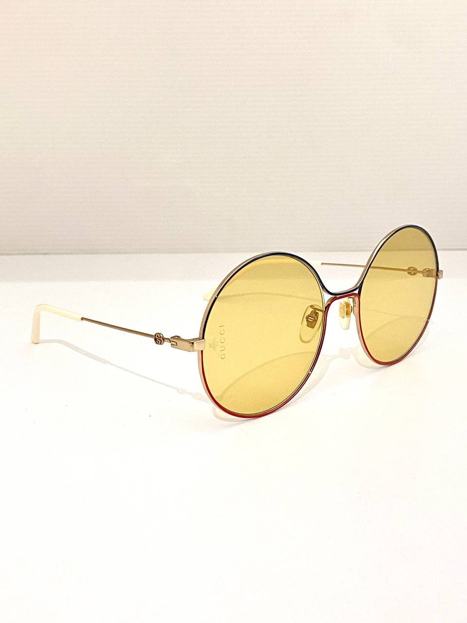 Gucci Gucci GG Logo Oversized Mirrored Gold Round Metal Sunglasses Size ONE SIZE - 2 Thumbnail