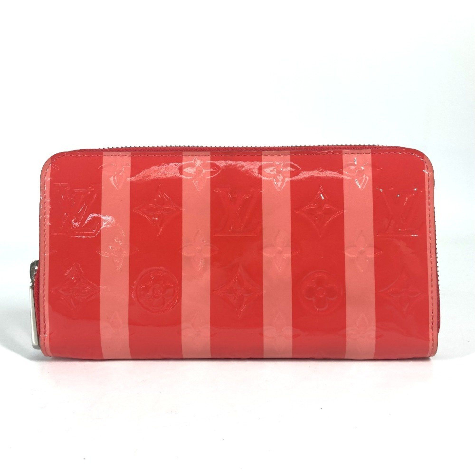 Louis Vuitton LOUIS VUITTON M58036 Monogram Vernis Rayure Zippy Wallet Long Round Zipper Men's Women's Poppy Petal Pink Size ONE SIZE - 1 Thumbnail