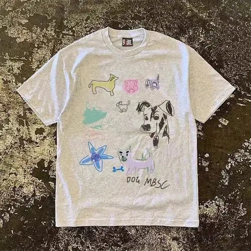 VIBE Street Short Sleeve T-Shirt Light Grey Loose Printed Graphic Size US XL / EU 56 / 4 - 8 Thumbnail