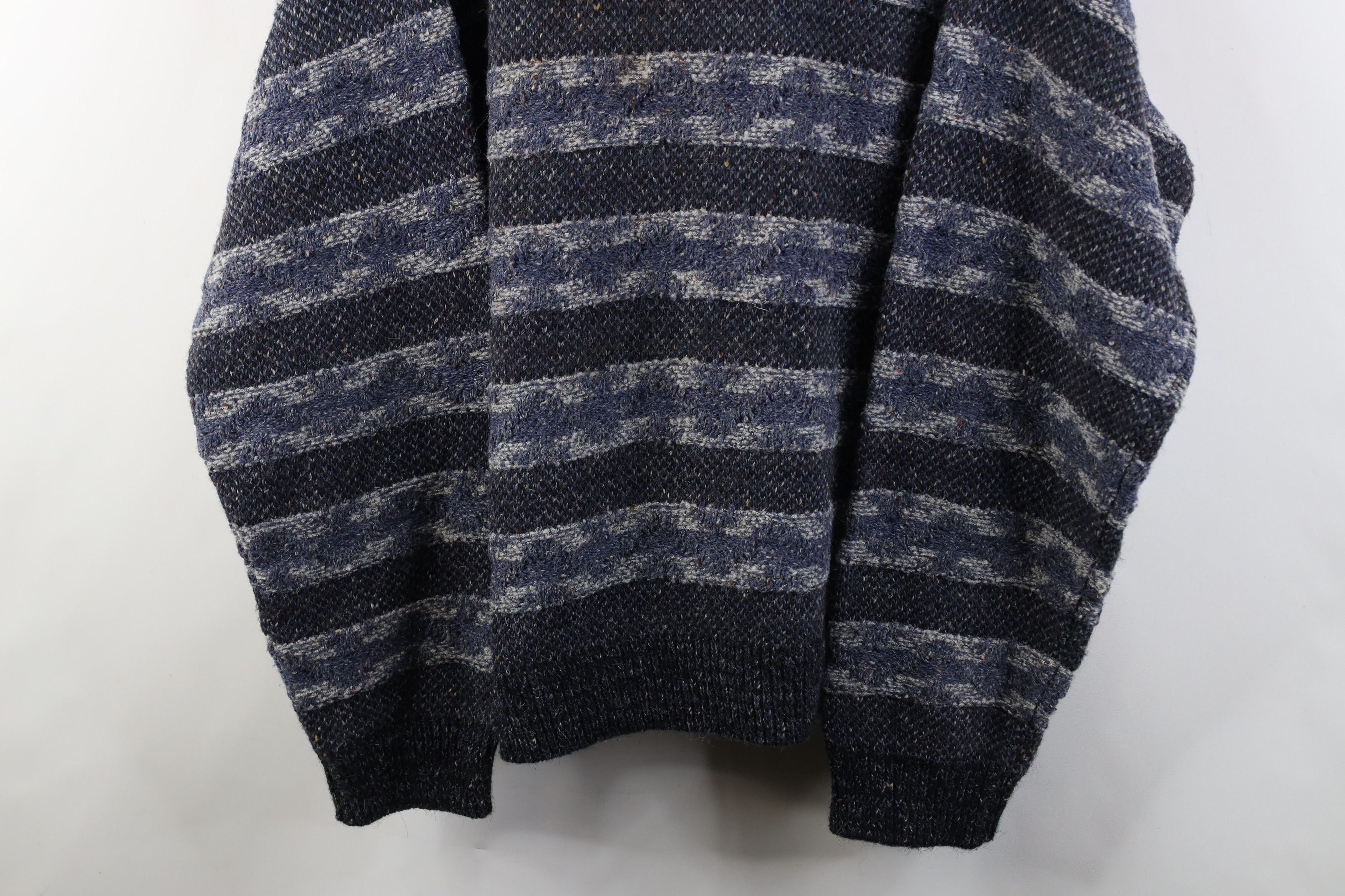 Vintage Vintage 90s Streetwear Fleck Striped Wool Blend Knit Sweater Size US XL / EU 56 / 4 - 3 Thumbnail
