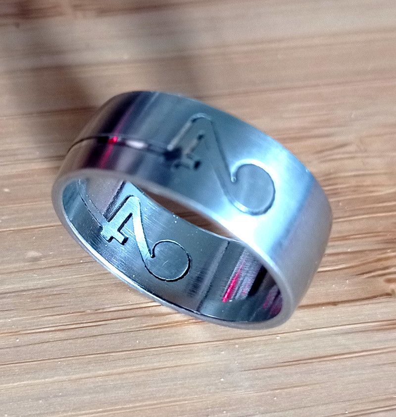 Vintage Vintage Punk Emboss Music Initial Silver Goth Ring Unique Size ONE SIZE - 3 Thumbnail