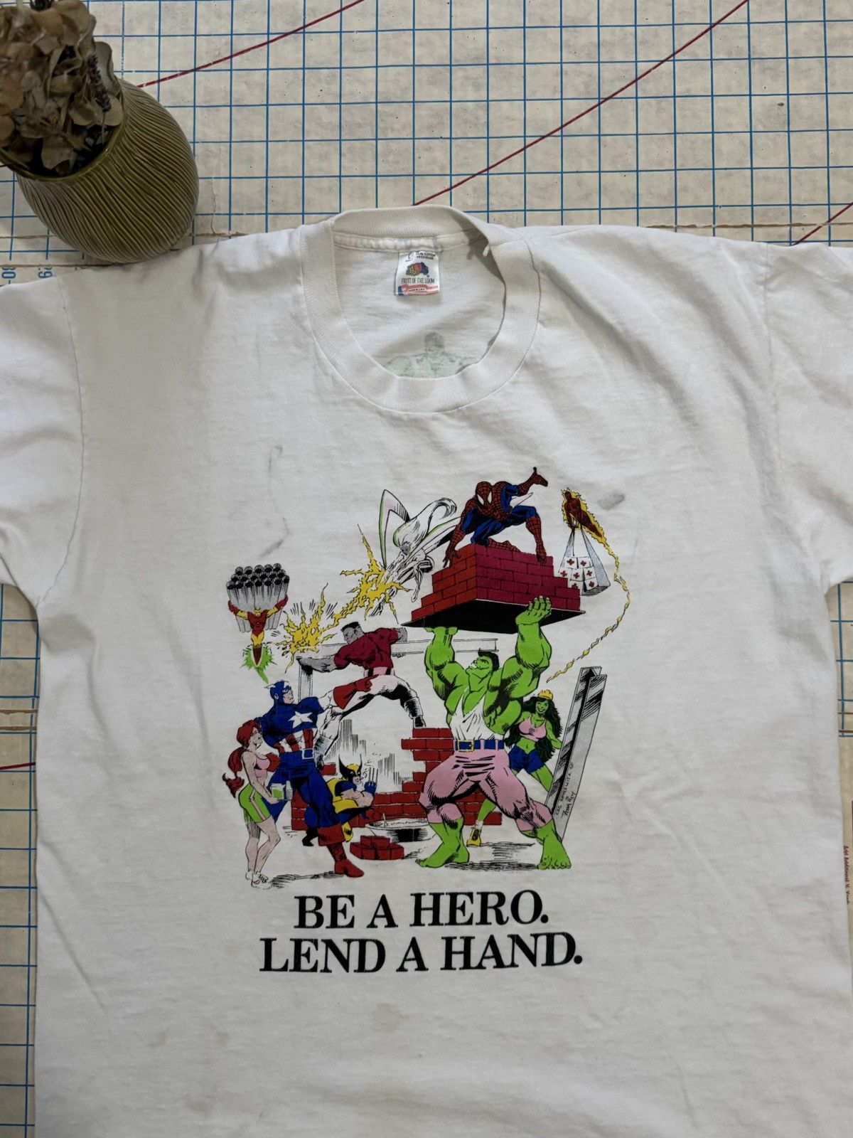 Marvel Comics × Vintage Vintage Marvel Aid Hurricane Relief Fun Tee 93 FOTL Large Size US L / EU 52-54 / 3 - 5 Thumbnail