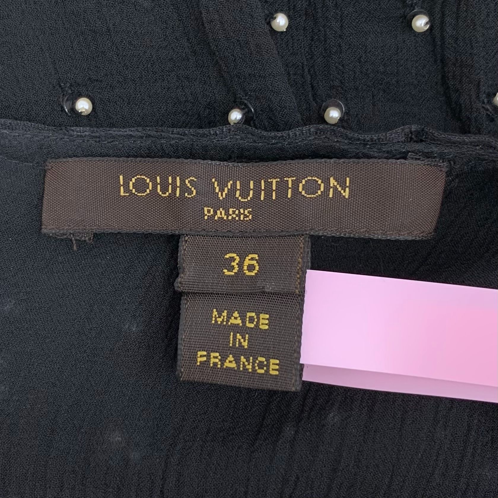 Louis Vuitton Louis Vuitton Black Silk Beaded Long-Sleeve Blouse With Bow Size XS / US 0-2 / IT 36-38 - 3 Thumbnail