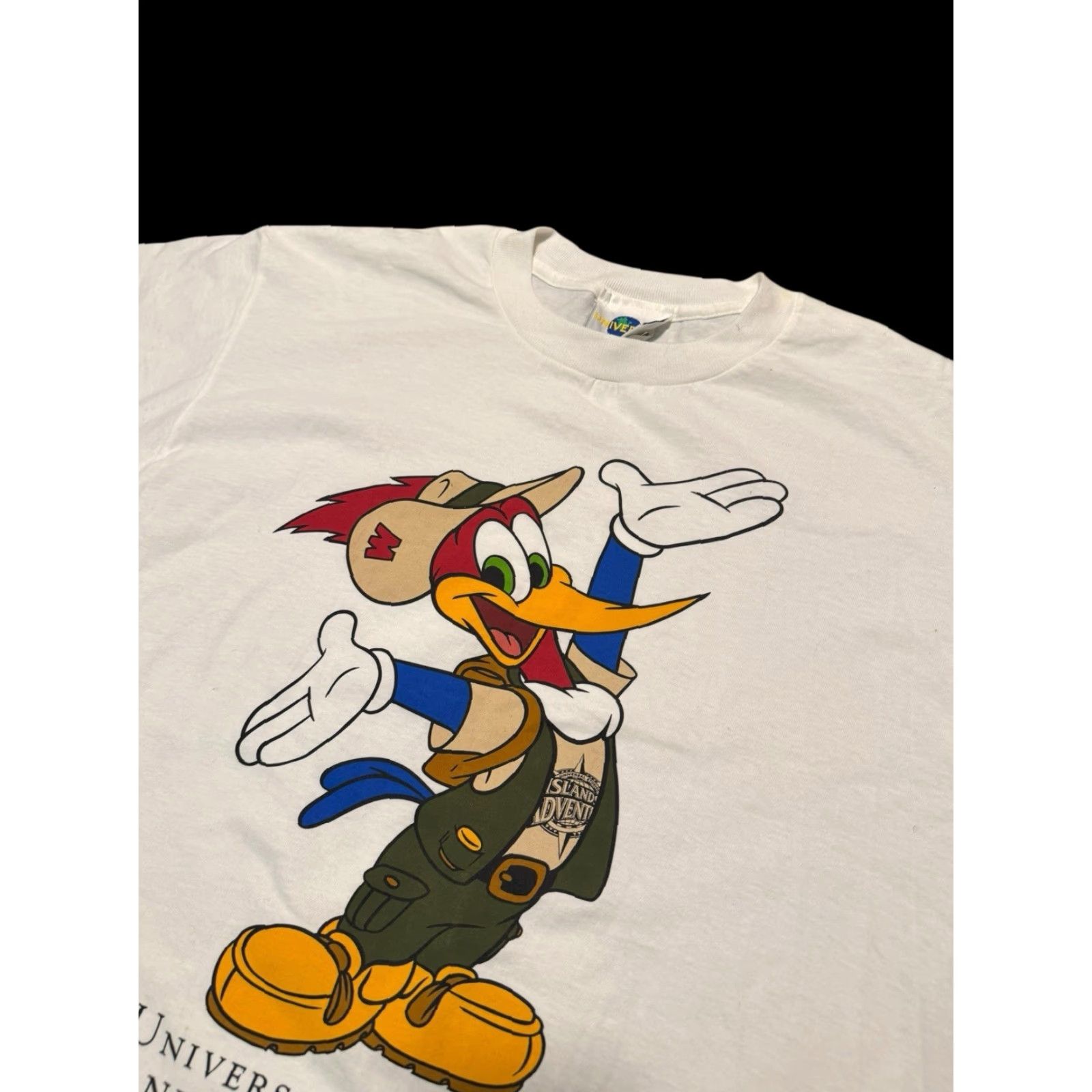 Vintage VINTAGE 90s Woody Woodpecker T-Shirt Universal Studios Islands of Adventure MENS L White Cotton Polyester Graphic Print Short Sleeve Crew Neck Size US L / EU 52-54 / 3 - 6 Thumbnail