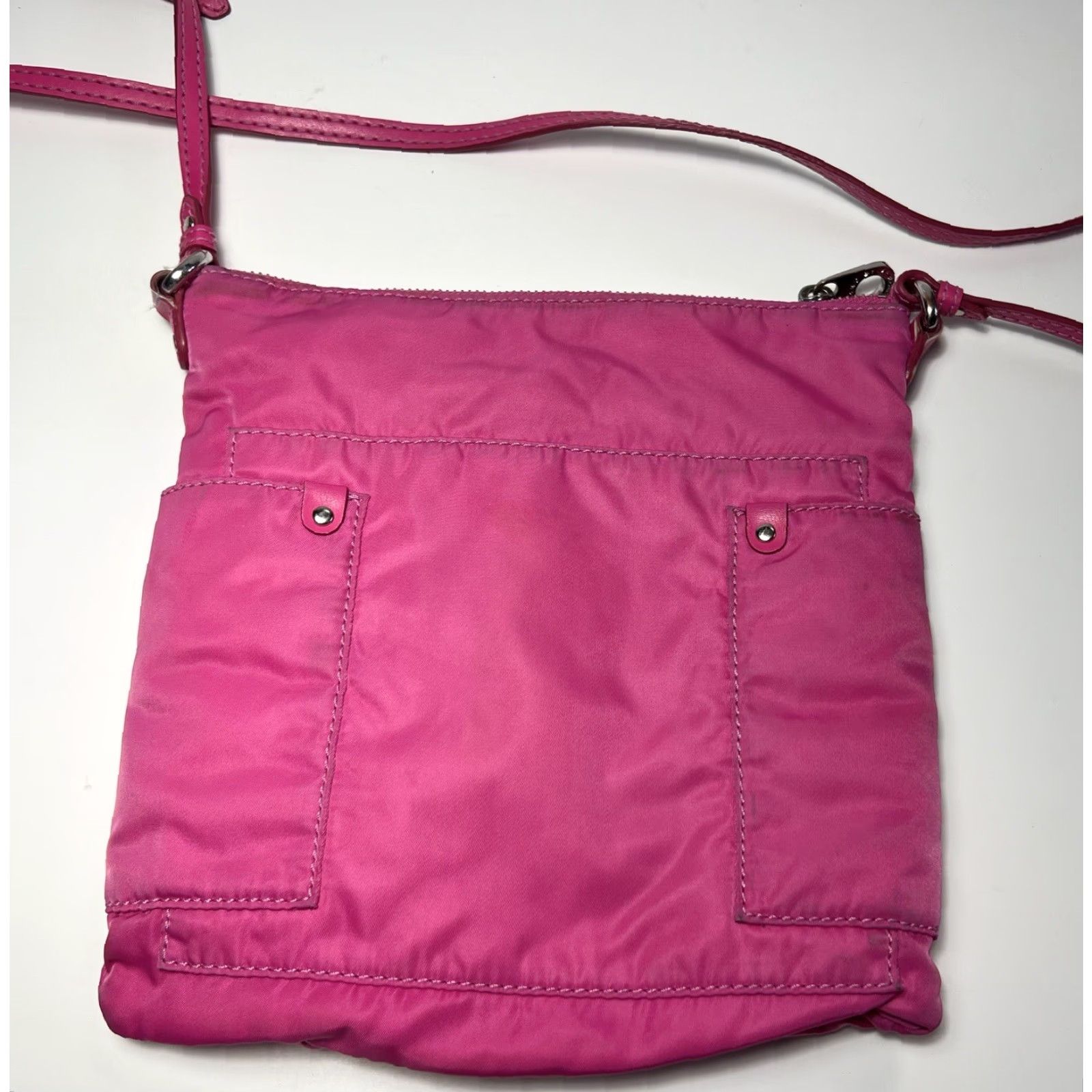Marc by Marc Jacobs VINTAGE Marc by Marc Jacobs SIA Crossbody Bag Preppy Nylon Begonia Pink 9” x 9” x 2” Lightweight Womens Bag Size ONE SIZE - 4 Thumbnail