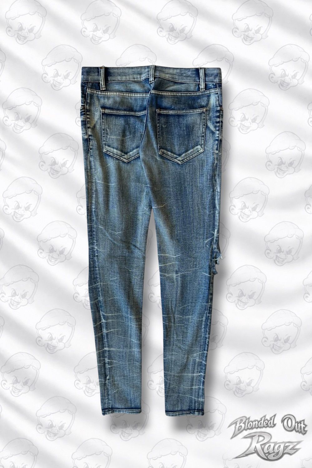 Balmain Balmain Distressed Washed Decarnin Era Denim Size US 30 / EU 46 - 2 Thumbnail