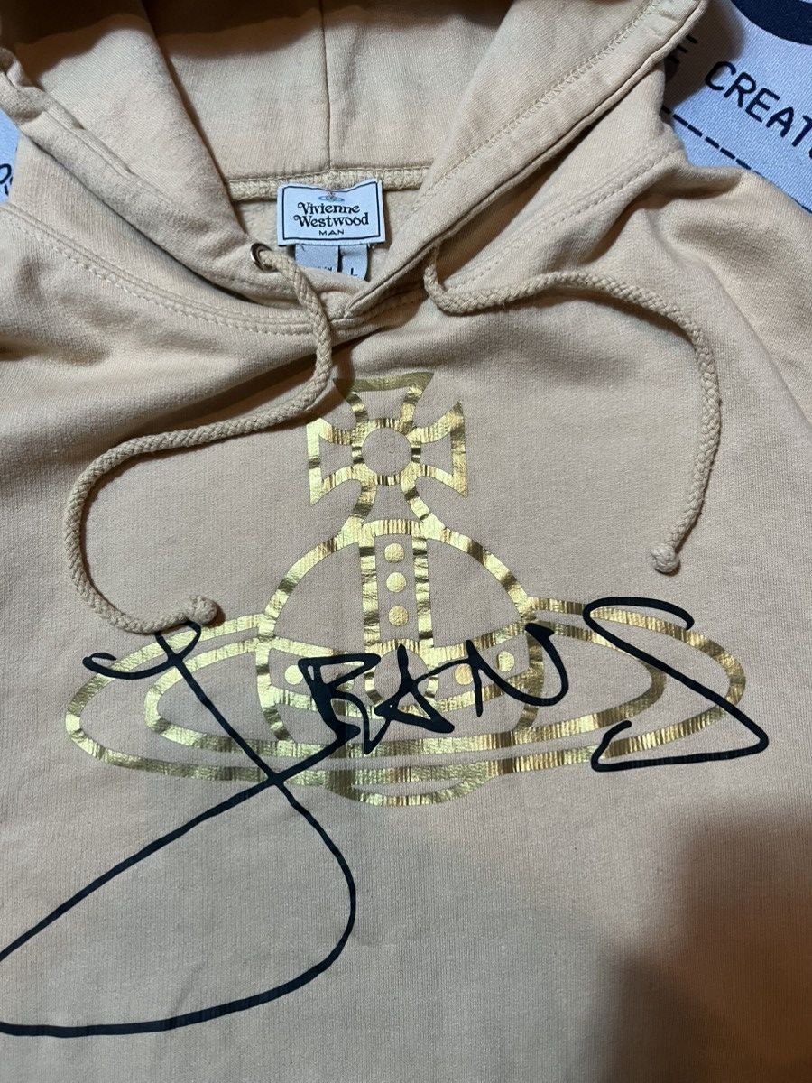 Vivienne Westwood Vivienne Westwood Hoodie Beige Gold Logo XS-S Fit Size XS / US 0-2 / IT 36-38 - 3 Thumbnail