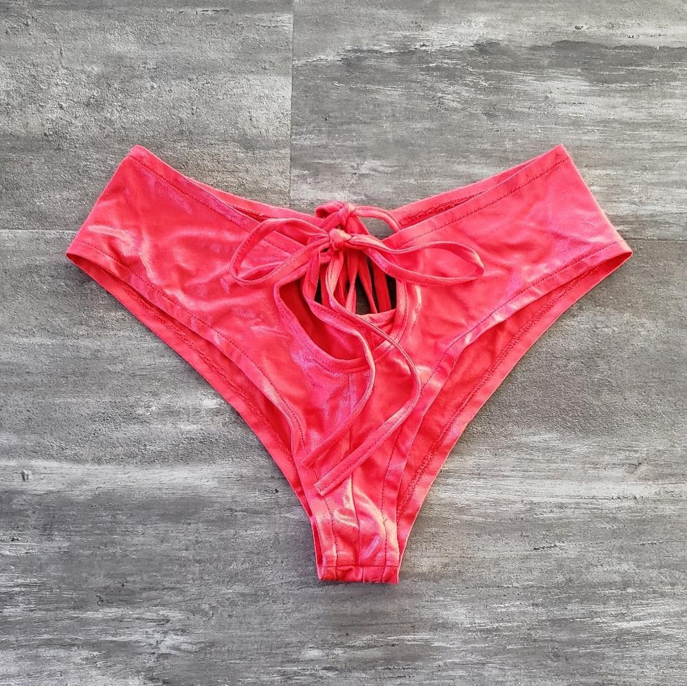 Designer Red Keyhole Body Language High Waisted Cheeky Size ONE SIZE - 1 Thumbnail