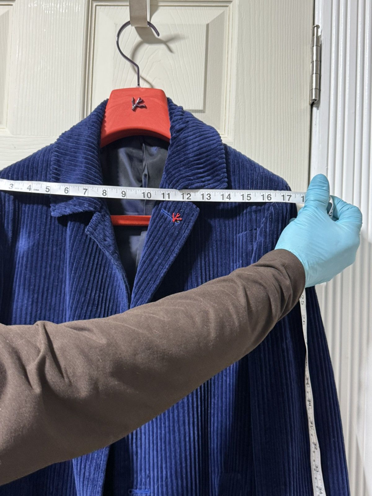 Isaia Napolii Isaia Napoli Men’s Blue Corduroy Overcoat Size US M / EU 48-50 / 2 - 15 Thumbnail