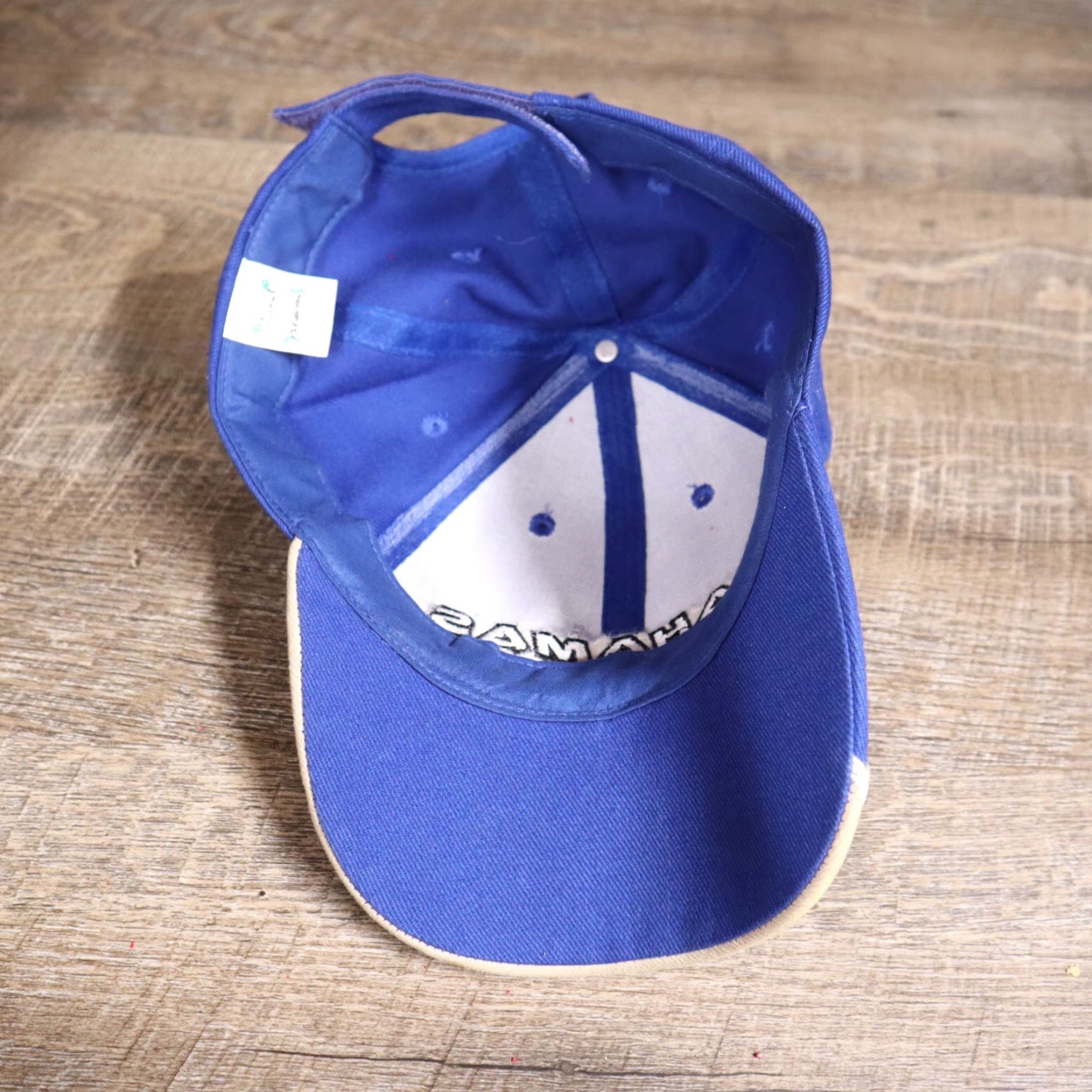 Vintage Bahamas Blue Tan Hat Strapback Embroidered Cap Adjustable Adult Beach Logo Cap Unisex Size ONE SIZE - 6 Thumbnail