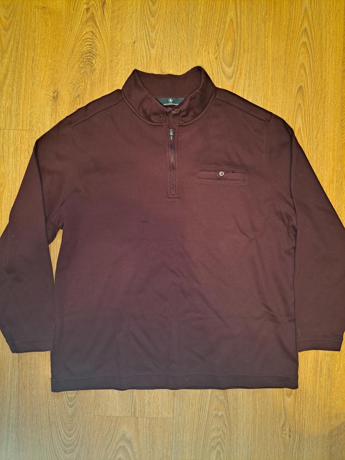 Hart Schaffner Marx Hart Schaffner Marx Quarter Zip Sweater XL Maroon Cotton Size US XL / EU 56 / 4 - 1 Thumbnail