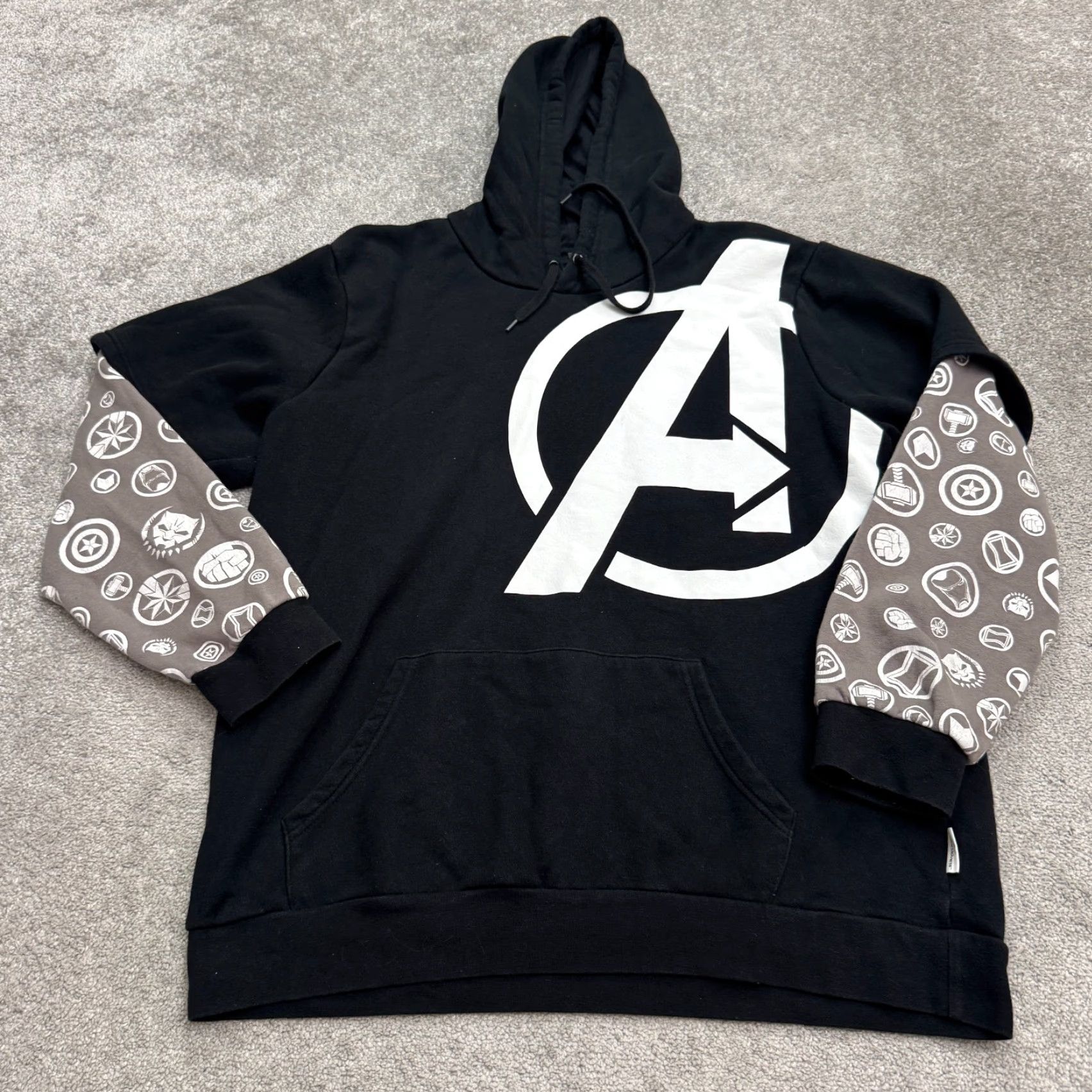 Vintage Marvel Graphic Hoodie Pullover Sweatshirt Mens XXL Black Size US XXL / EU 58 / 5 - 2 Thumbnail