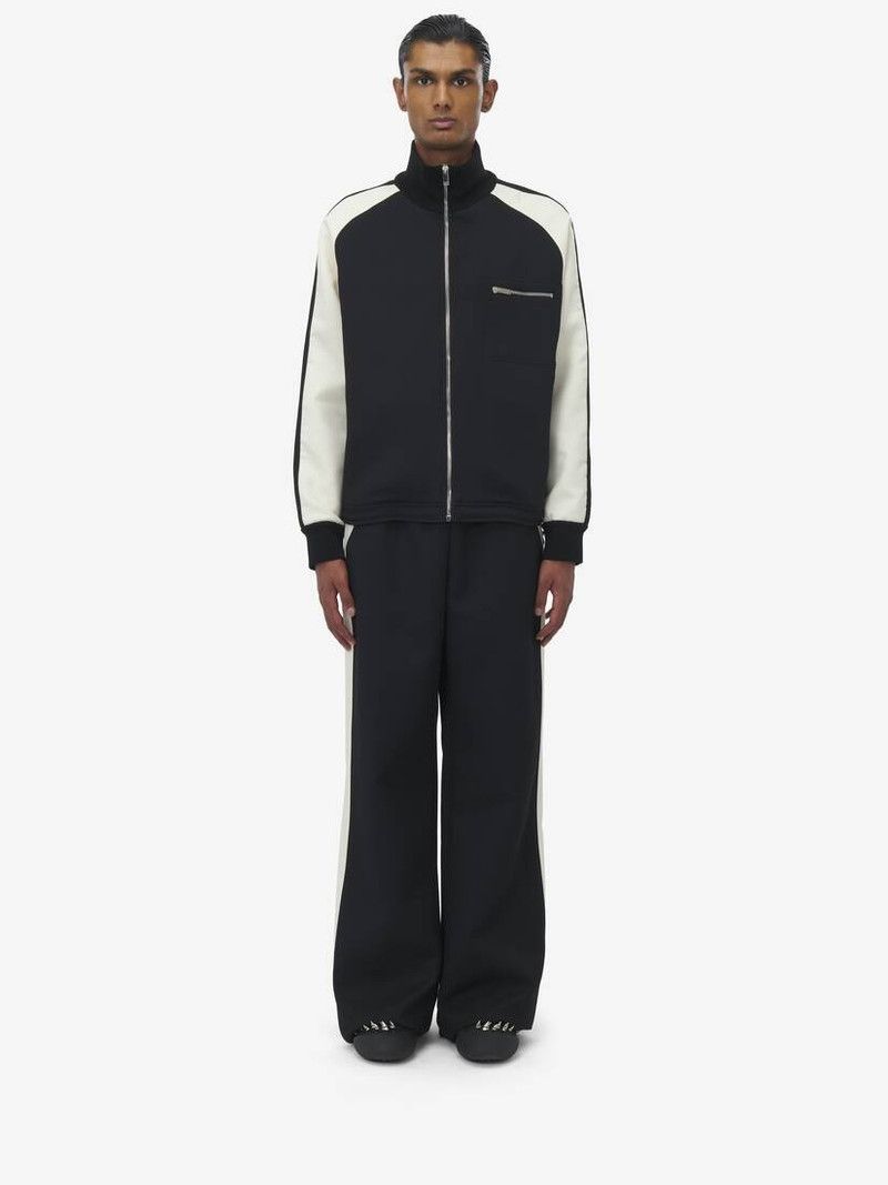 Alexander McQueen o1srvl11e0226 Vintage Track Jacket In Black/White Size US L / EU 52-54 / 3 - 3 Thumbnail