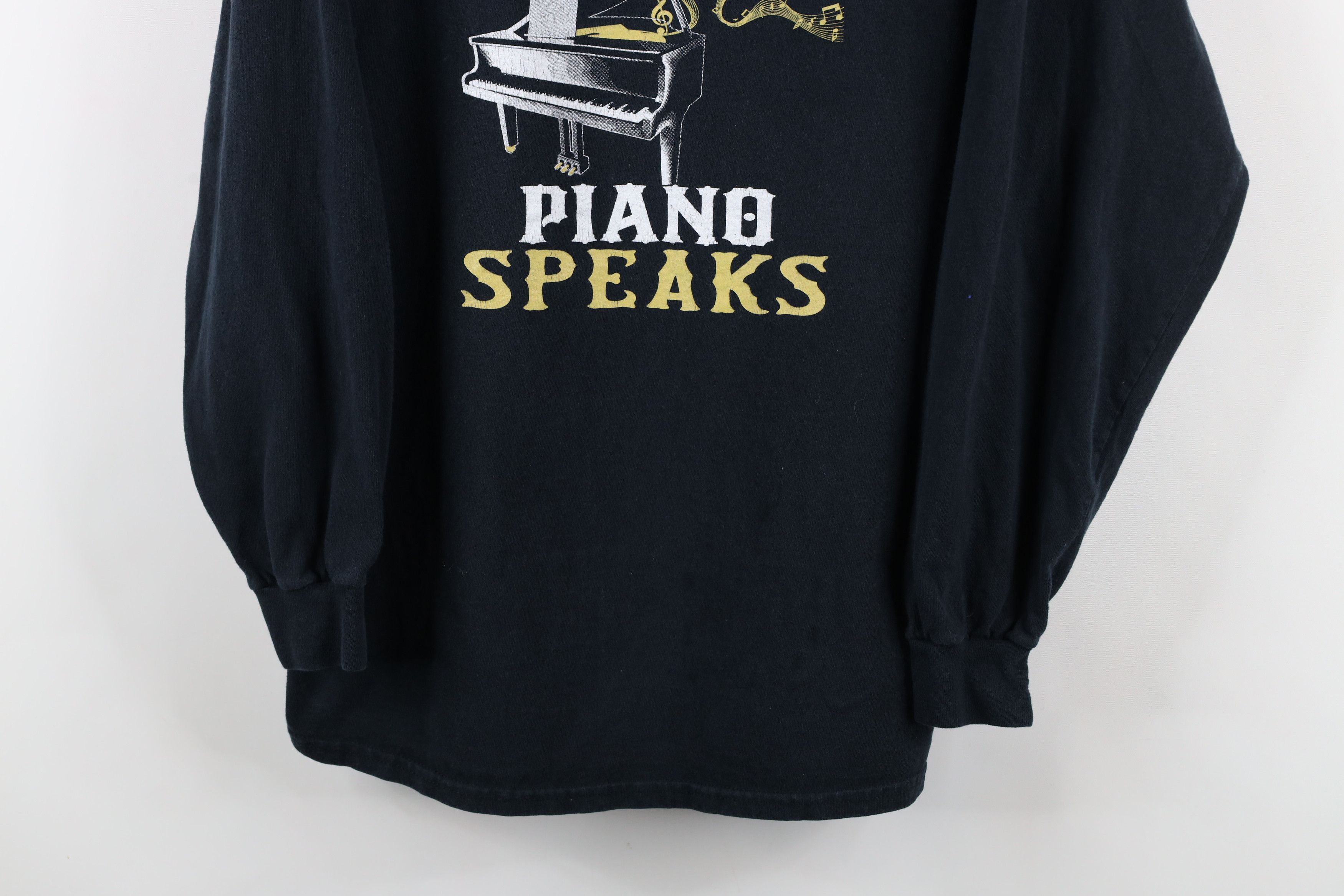 Vintage Vintage Spell Out Piano Speaks Musician Long Sleeve T-Shirt Size US L / EU 52-54 / 3 - 3 Thumbnail