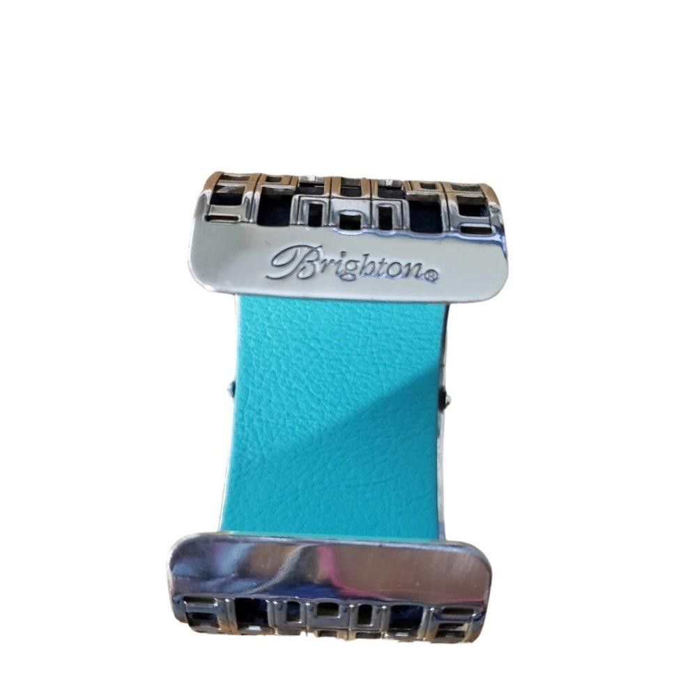Brighton Brighton Christo Lyon Turquoise/Black Silver Tone Cuff Size ONE SIZE - 6 Thumbnail
