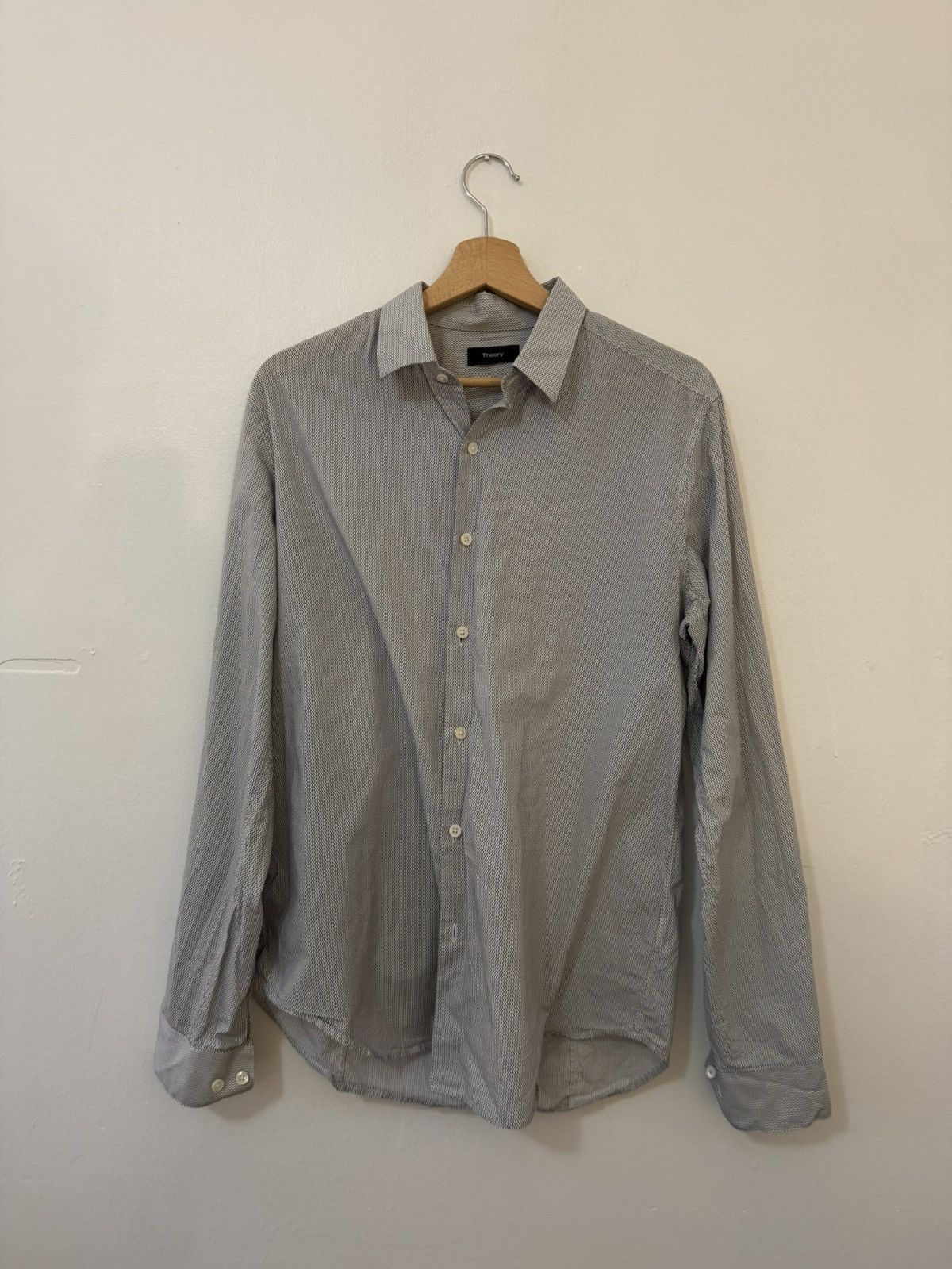 Theory Theory white/grey button-down shirt Size US M / EU 48-50 / 2 - 1 Thumbnail