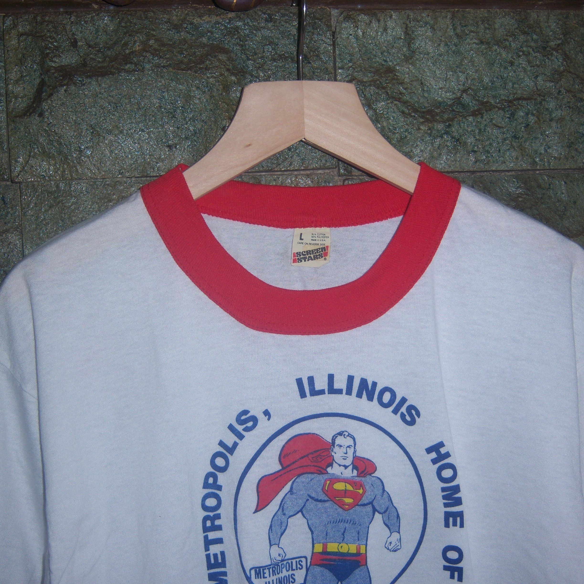 DC Comics × Vintage 1987 Dc Comics Superman Metropolis Illinois Ringer Tee Size US L / EU 52-54 / 3 - 7 Thumbnail