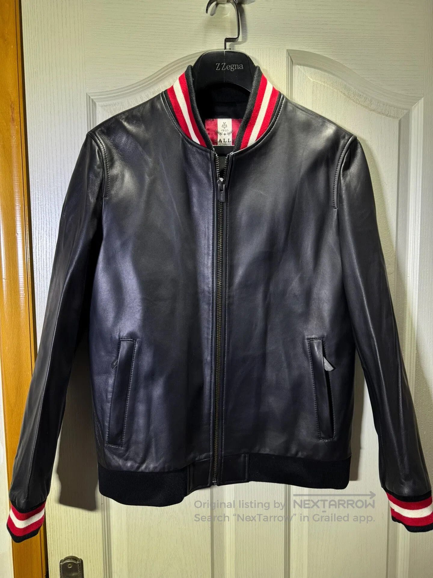 Bally Bally Men's Sheepskin Leather Baseball Jacket. Size US M / EU 48-50 / 2 - 1 Thumbnail