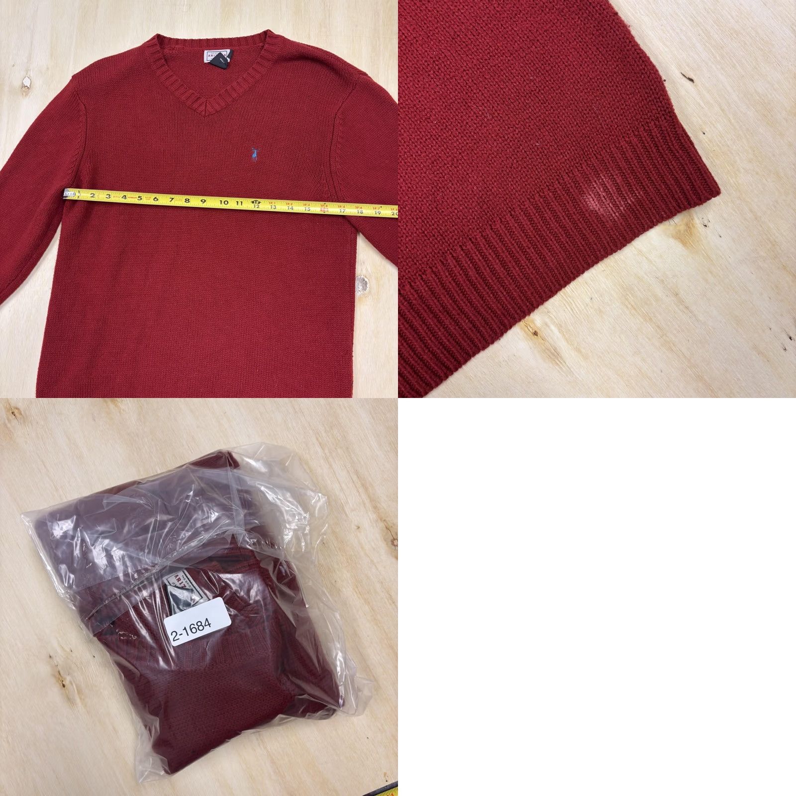 Vintage Y2K Arizona Jean Company Sweater Mens Medium Red V Neck Acrylic Knit Pullover Size US M / EU 48-50 / 2 - 8 Thumbnail