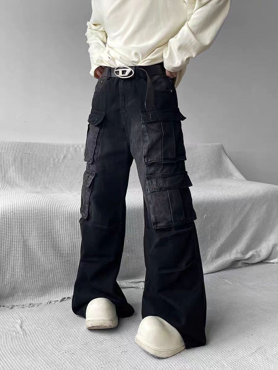 Japanese Brand × Jean Vintage washed cargo loose distressed jeans Size US 32 / EU 48 - 1 Thumbnail