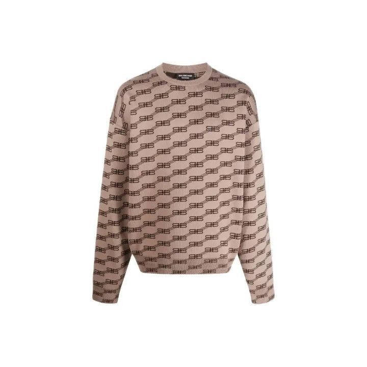Balenciaga Balenciaga Balenciaga FW22 Brown Logo Knit Sweater -2507 Size US XS / EU 42 / 0 - 1 Thumbnail