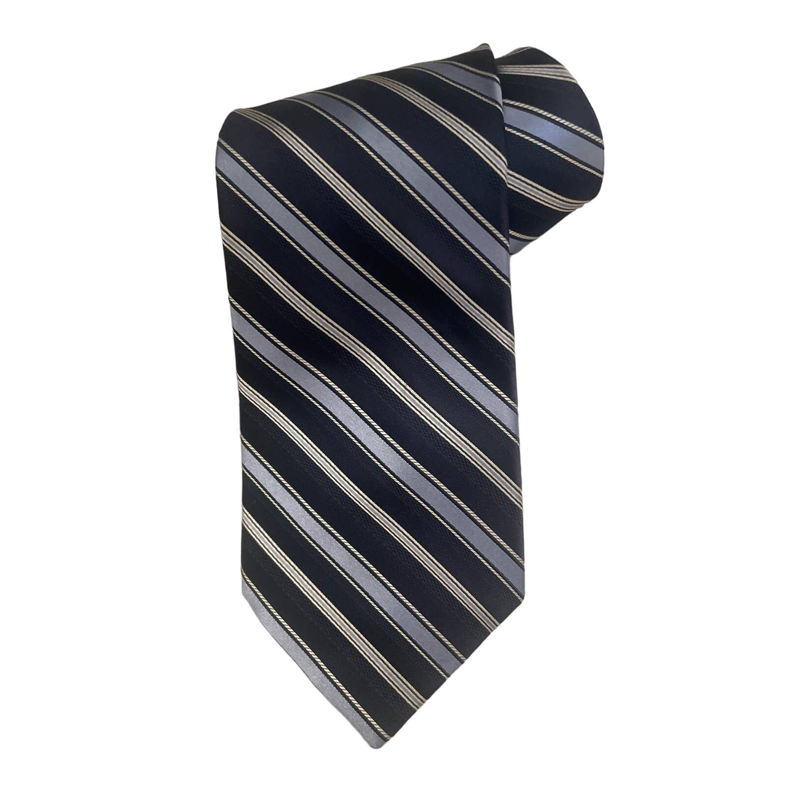 Michael Kors Michael Kors Mens 56” Stripe Tie Light Blue/Silver/Navy Size ONE SIZE - 1 Thumbnail