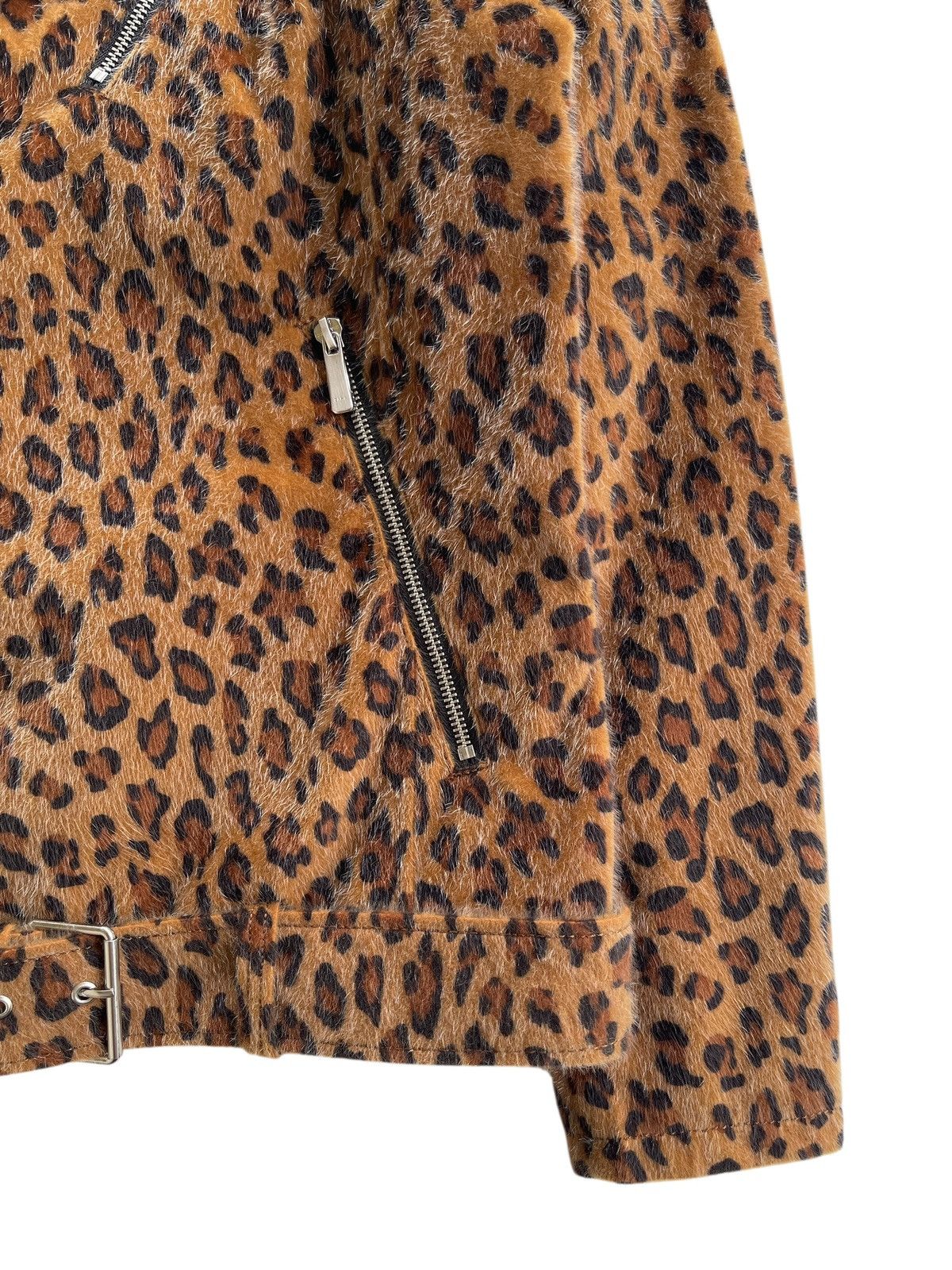 Zara Leopard Double Collar Bikers Fur Jacket Size US M / EU 48-50 / 2 - 7 Thumbnail