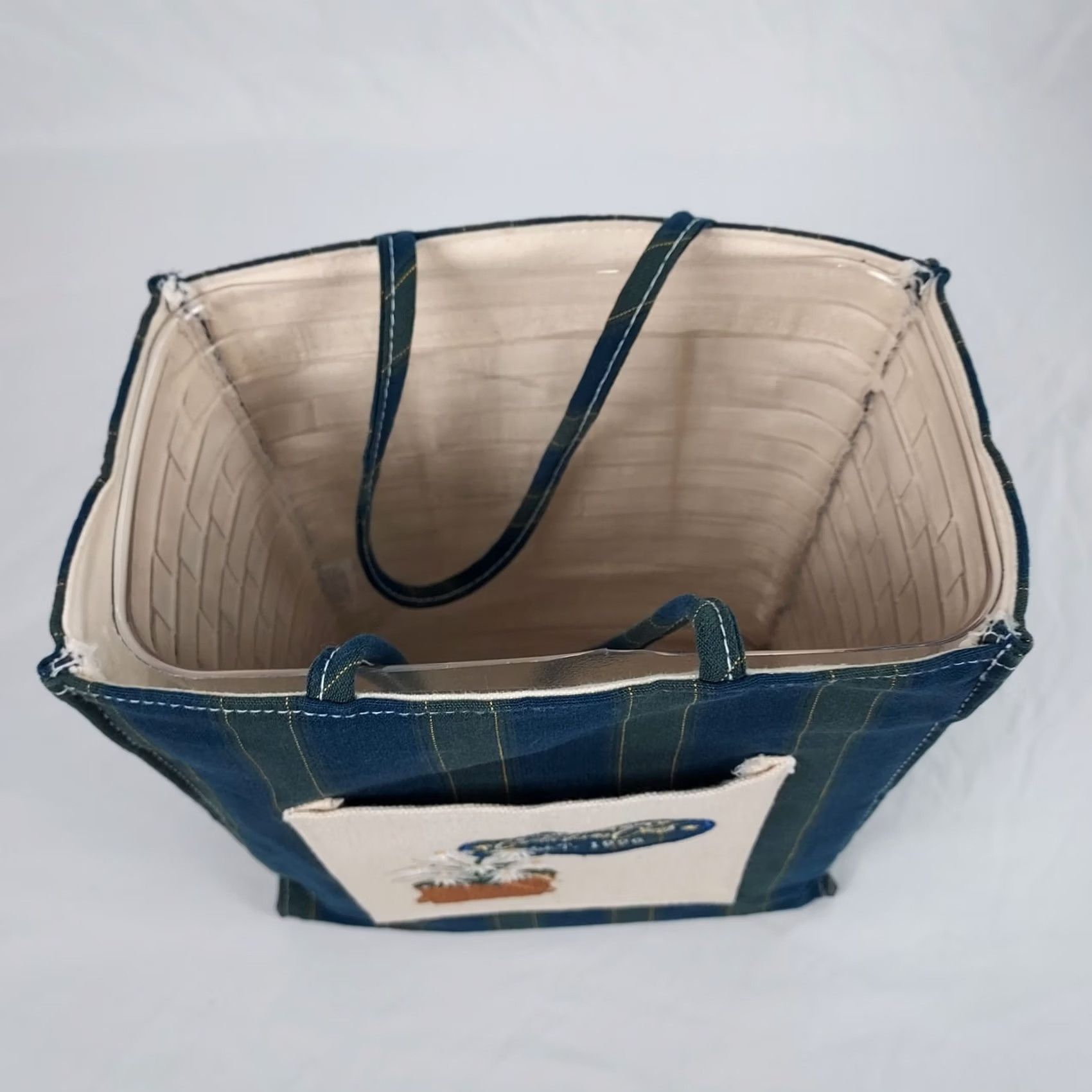 Vintage VINTAGE Longaberger Collectors Club Bag Tote Woman Blue Clear Protector Insert Fabric Tote Women Size ONE SIZE - 2 Thumbnail