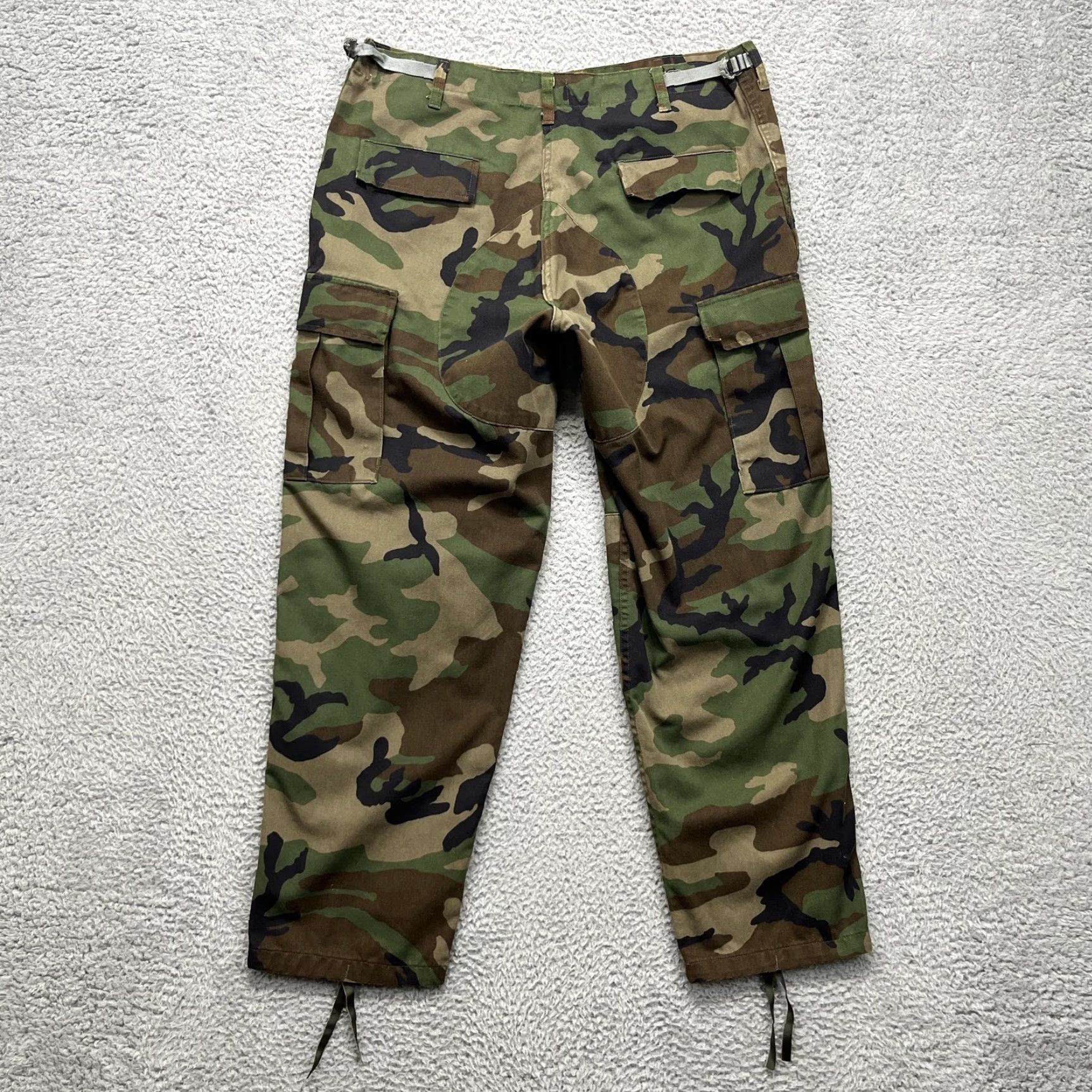 TRU-SPEC Pants Mens Large Woodland Camo Cargo BDU Adjustable Waist Drawstring
