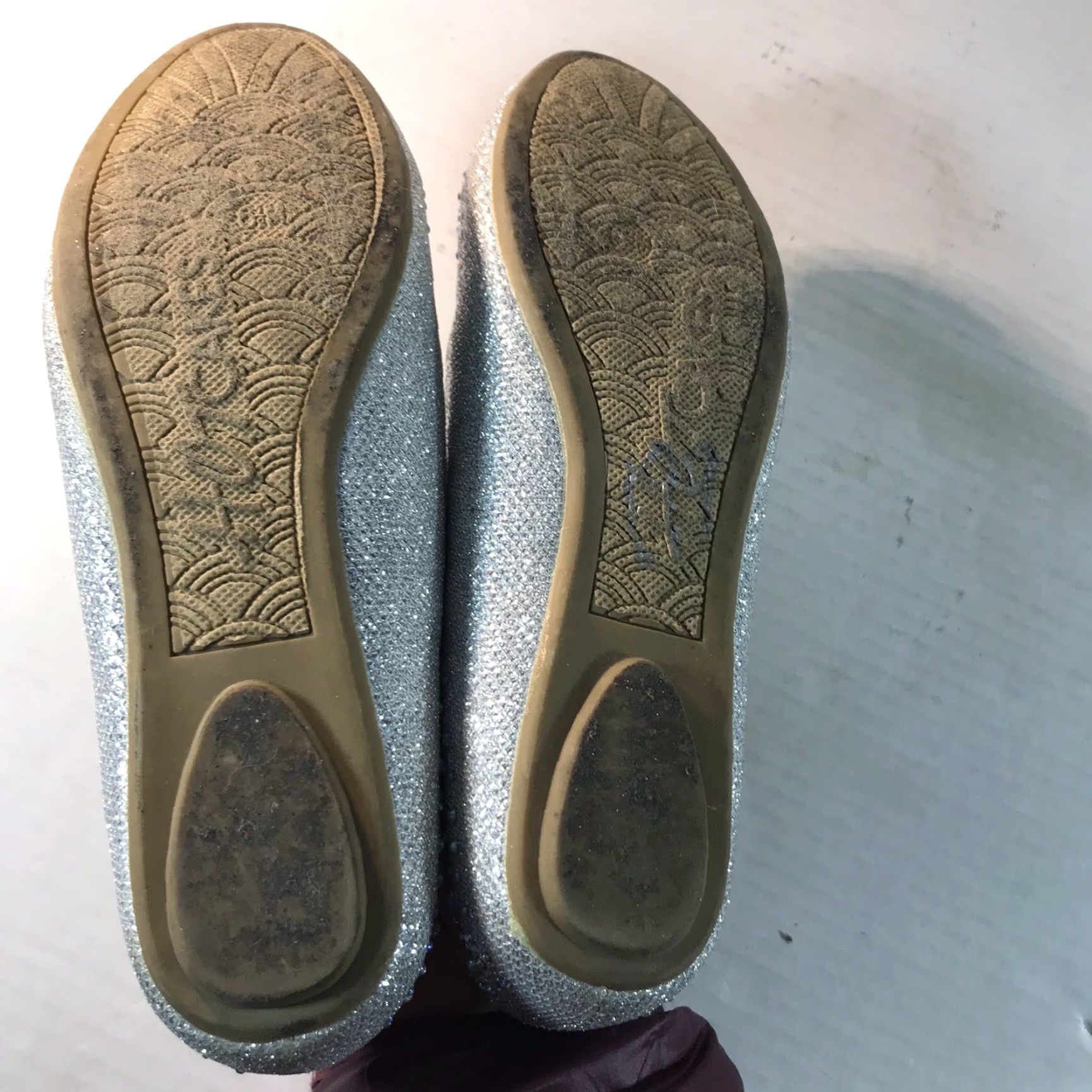 Vintage Hotcakes Orleans Silver Sequin Rhinestone Ballet Flats Women's Size 6.5M Dressy Slip-On Flat Size US 6.5 / IT 36.5 - 8 Thumbnail