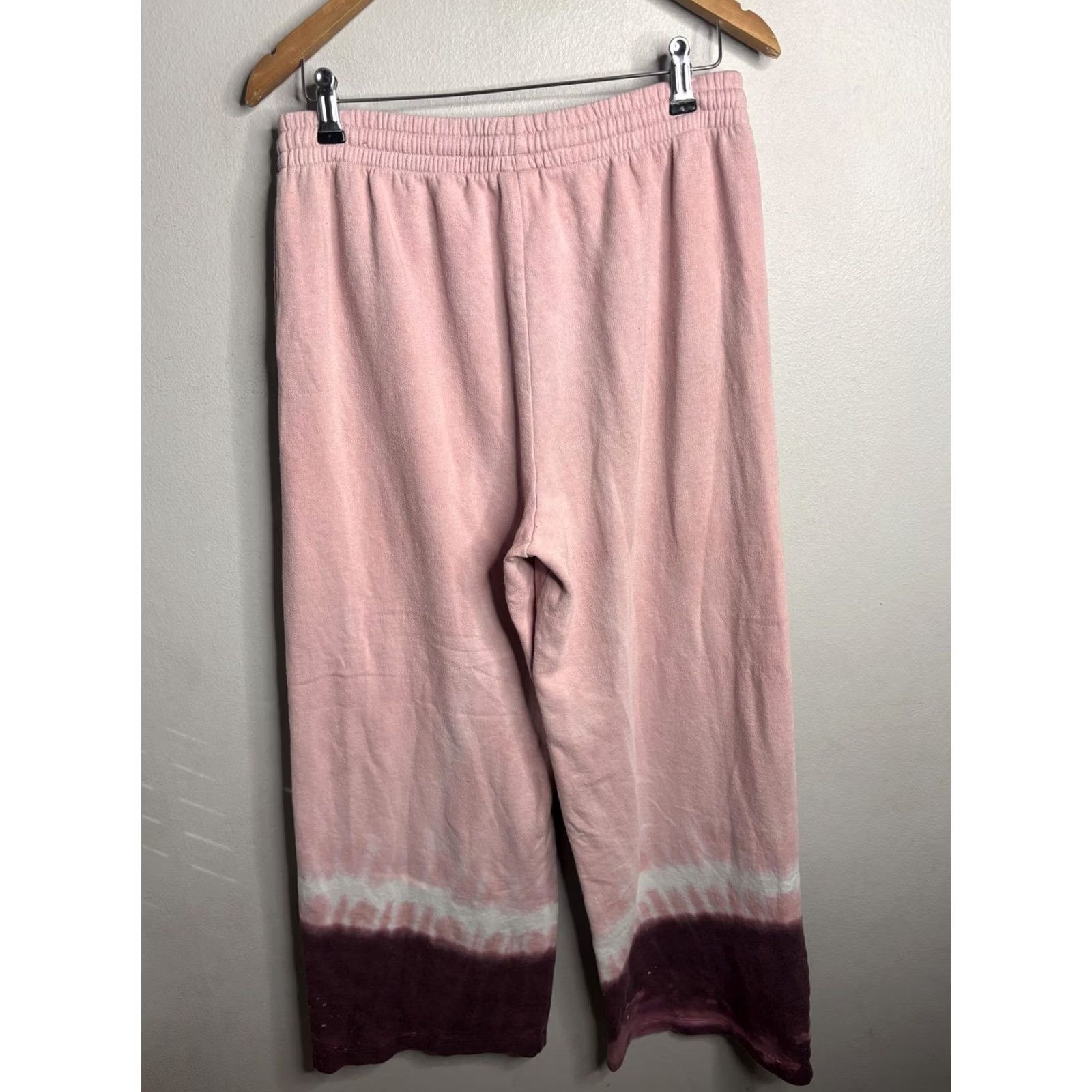 Pinko PINK Victoria's Secret Sweatpants Womens Medium Pink Tie Dye Wide-Leg Lounge Size 32" / US 10 / IT 46 - 6 Thumbnail