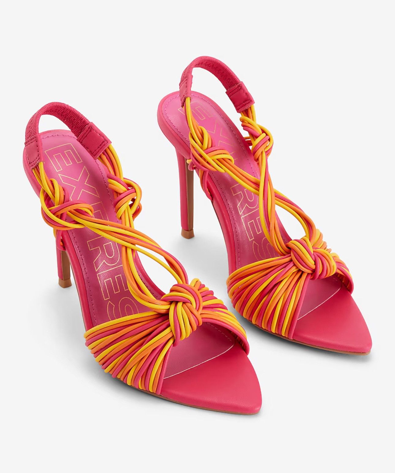 Express Woven Multi Strap Heeled Sandals- EXPRESS BRAND- Size 8W Size US 8 / IT 38 - 1 Thumbnail