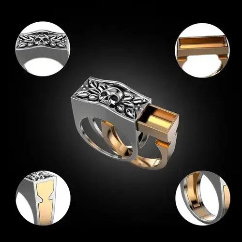Other Skull Ring Secret Compartment Ring (size 6-12) Size ONE SIZE - 3 Thumbnail