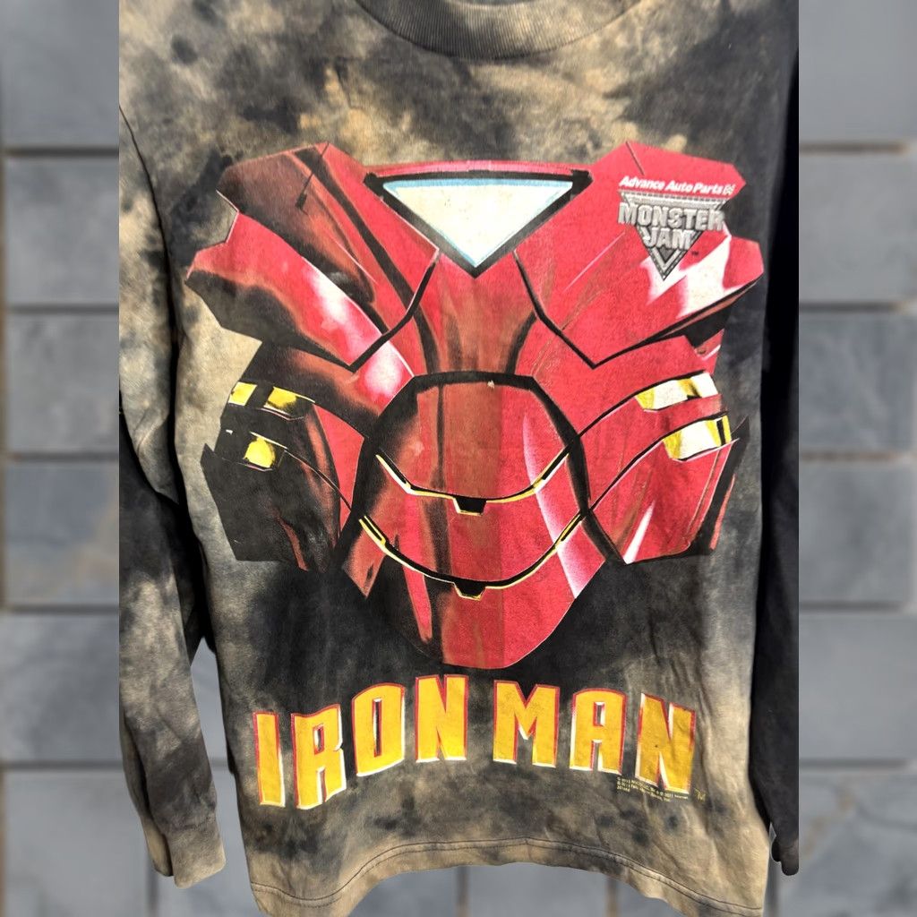 Vintage IRON MAN Monster Jam Shirt Mens Large Black Bleach Tie Dye Long Sleeve Marvel Size US L / EU 52-54 / 3 - 1 Thumbnail