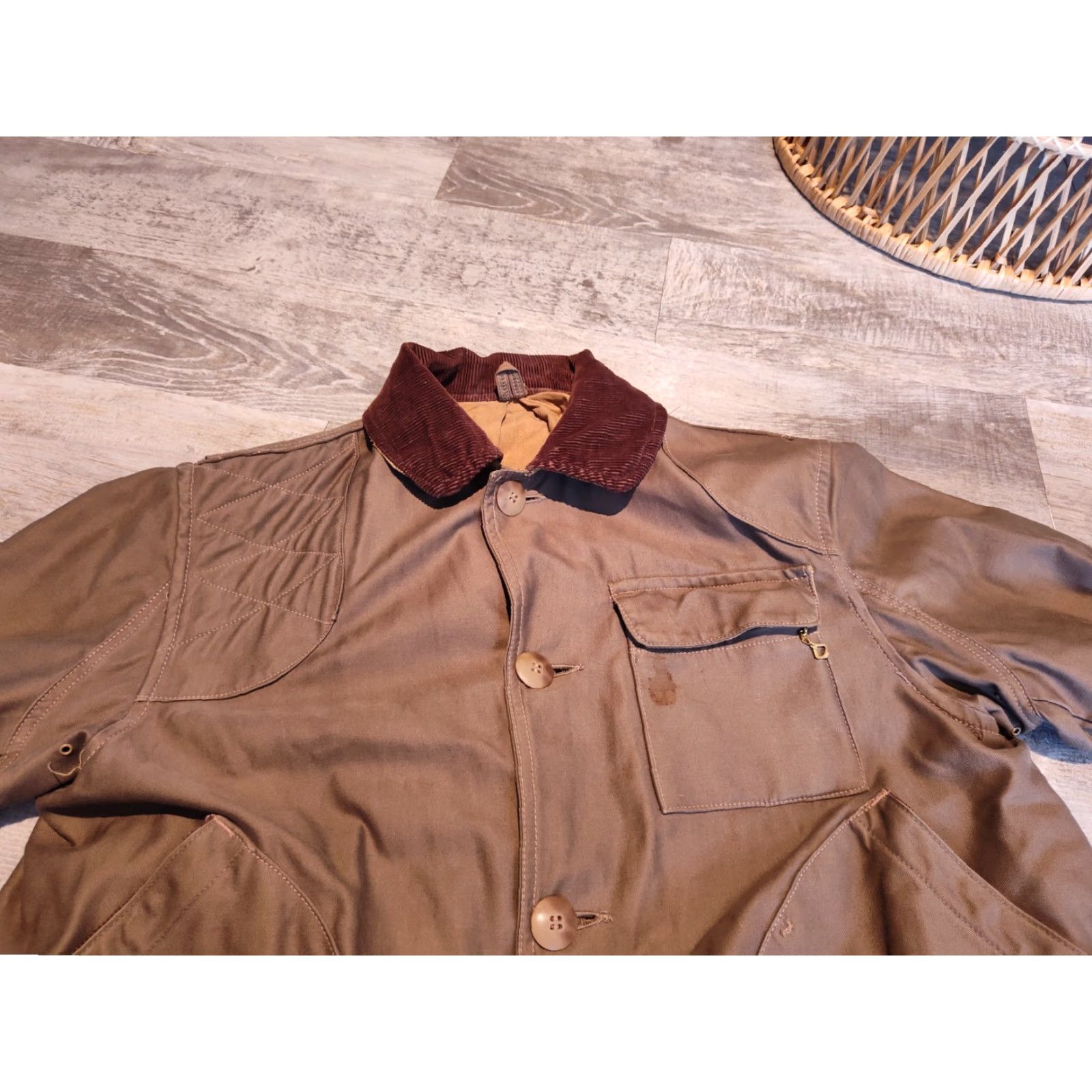 Vintage VINTAGE American Field Chore Jacket Workwear 1940s Brown Cotton M/L? Mens Size US M / EU 48-50 / 2 - 4 Thumbnail