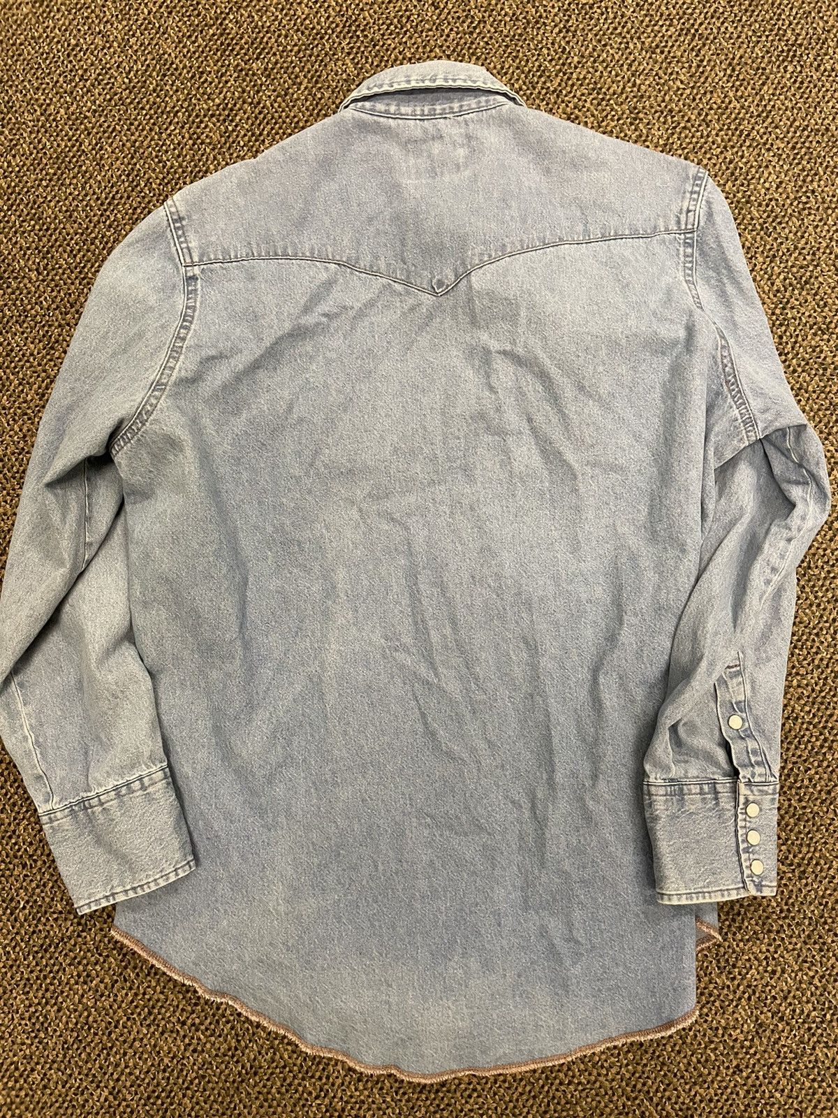 Vintage × Wrangler Vintage Denim Chores Shirt Size US L / EU 52-54 / 3 - 5 Thumbnail
